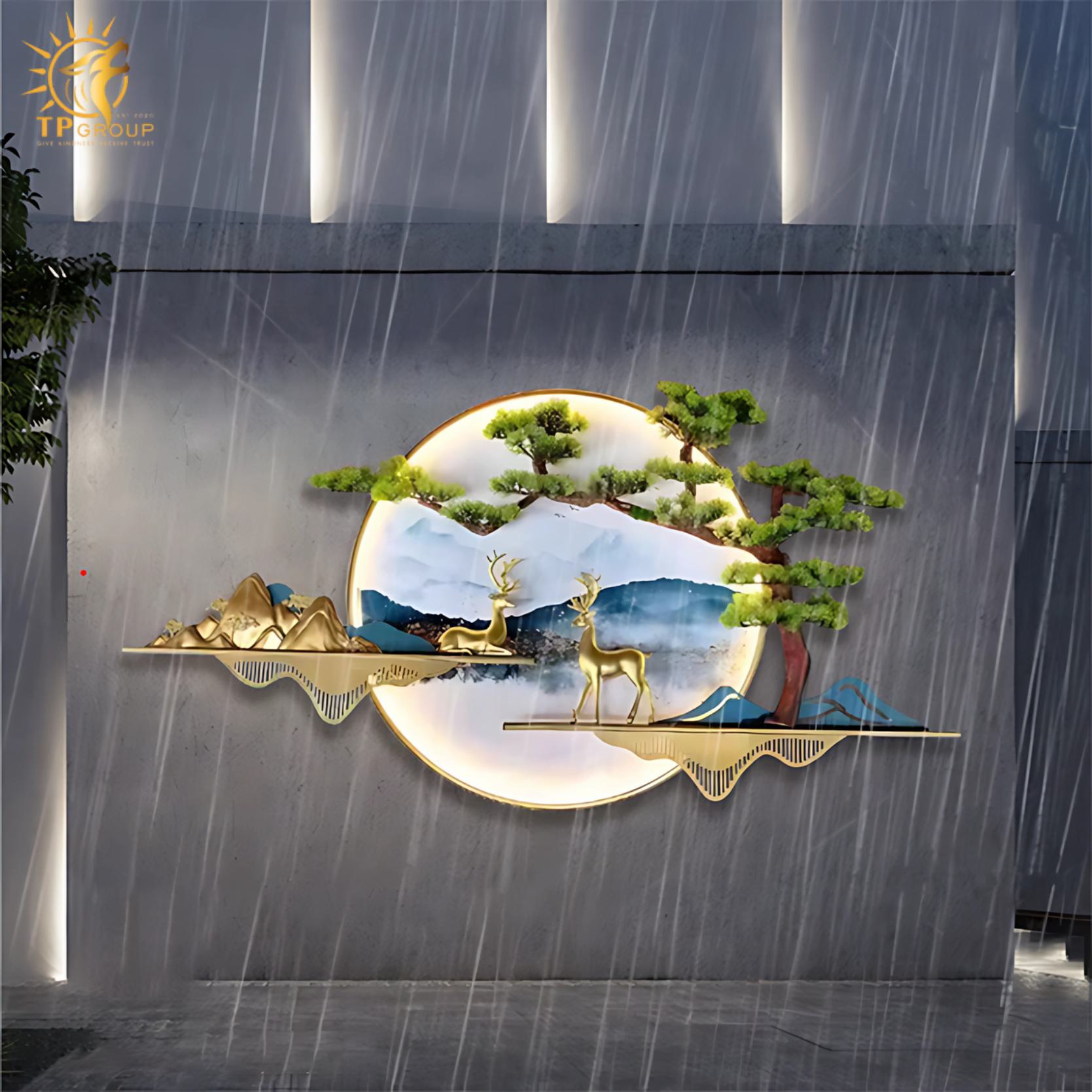 Đèn tường decor phong cảnh nai vàng BH6566 6 Đèn tường decor phong cảnh nai vàng BH6566