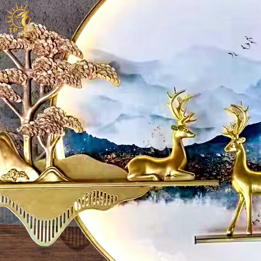 Đèn tường decor phong cảnh nai vàng BH6566 9 Đèn tường decor phong cảnh nai vàng BH6566