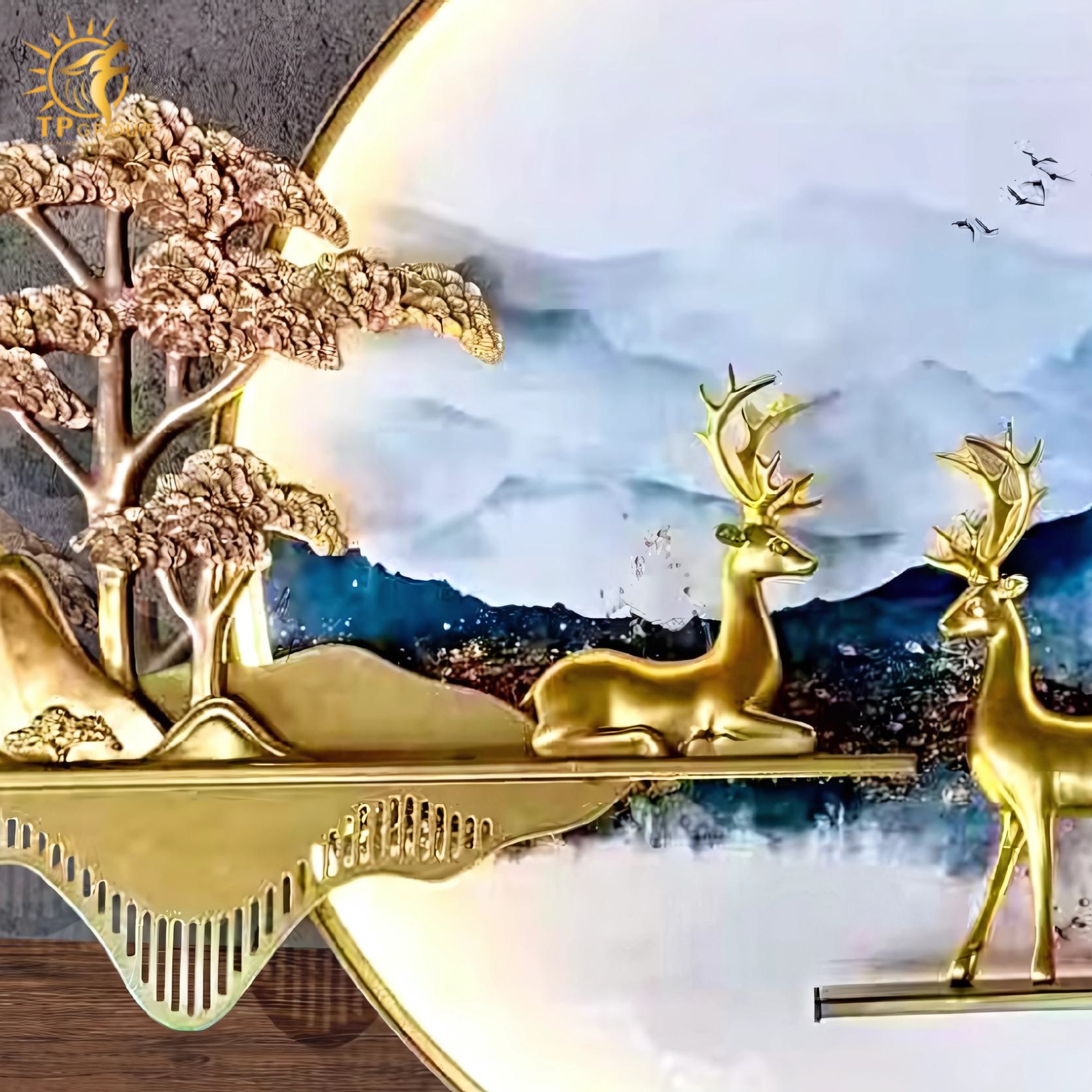 Đèn tường decor phong cảnh nai vàng BH6566 5 Đèn tường decor phong cảnh nai vàng BH6566