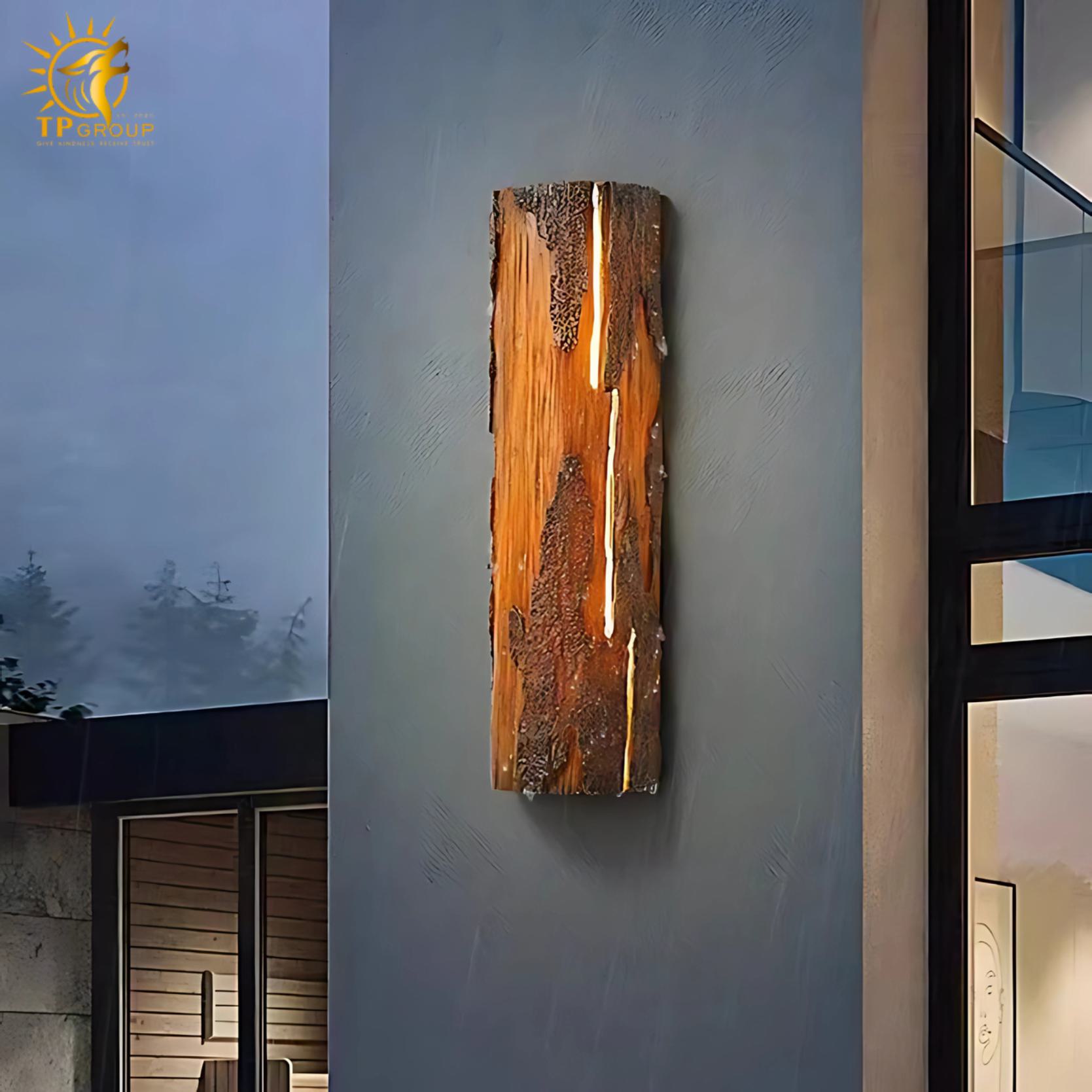Đèn tường khối gỗ phong cách Wabi Sabi ODW137