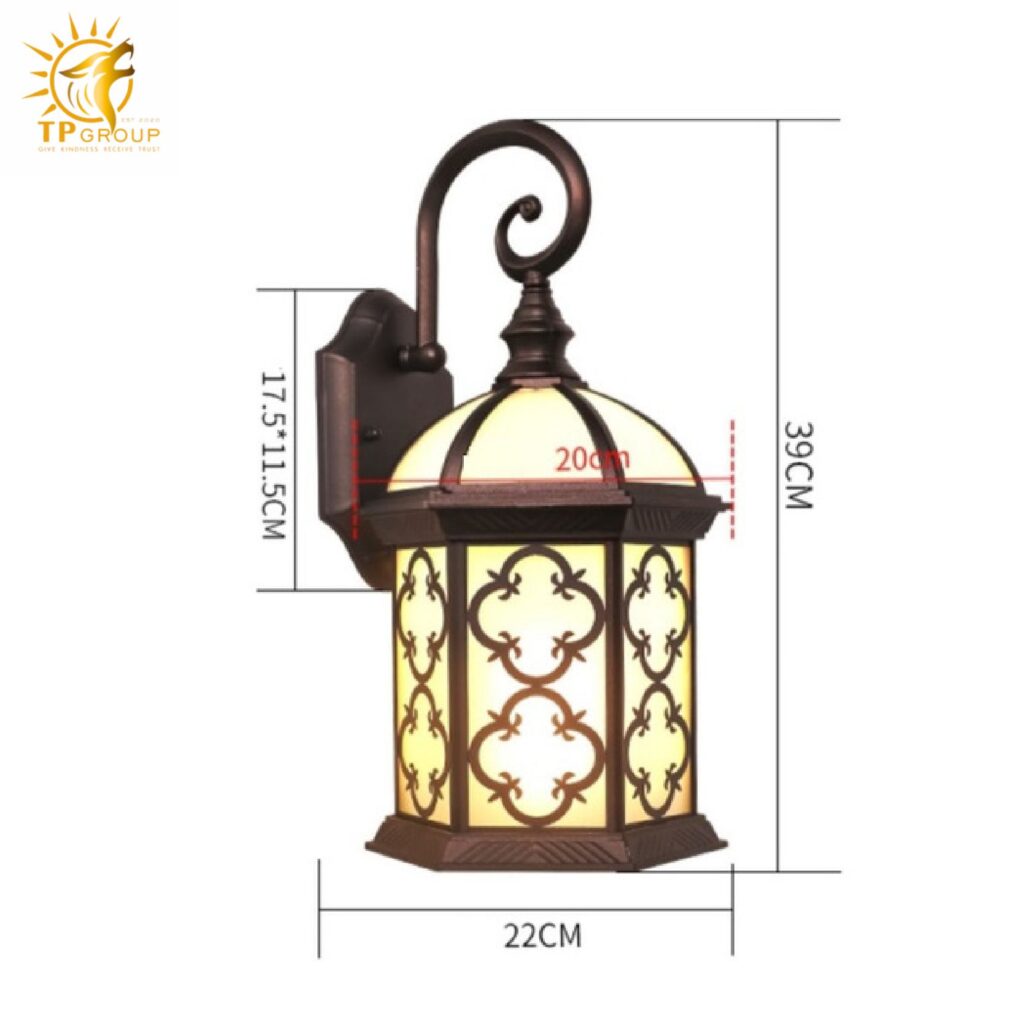 Đèn tường ngoài trời họa tiết cổ điển BD019 