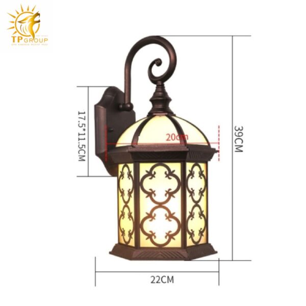 Đèn tường ngoài trời họa tiết cổ điển BD019
