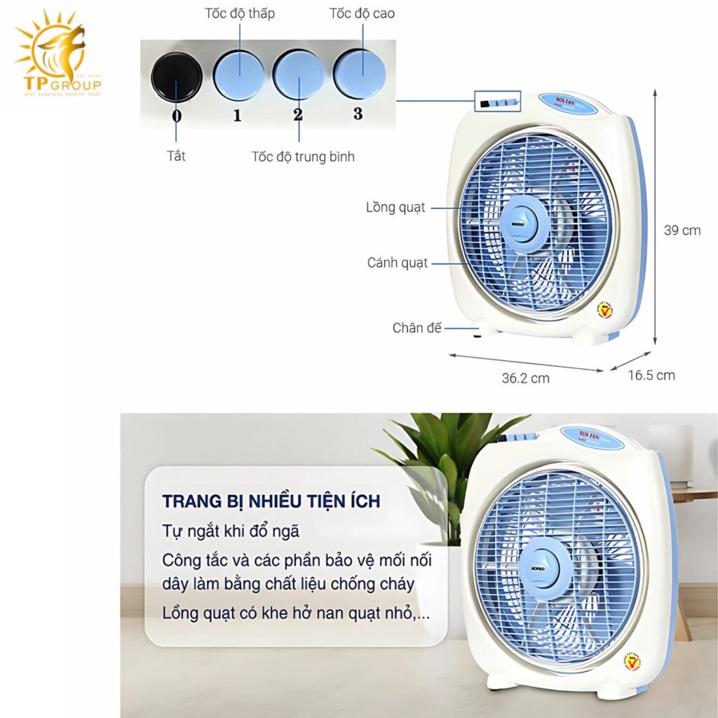 Quạt hộp BENKO Box Fan Deluxe B1612 8 Quạt hộp BENKO Box Fan Deluxe B1612
