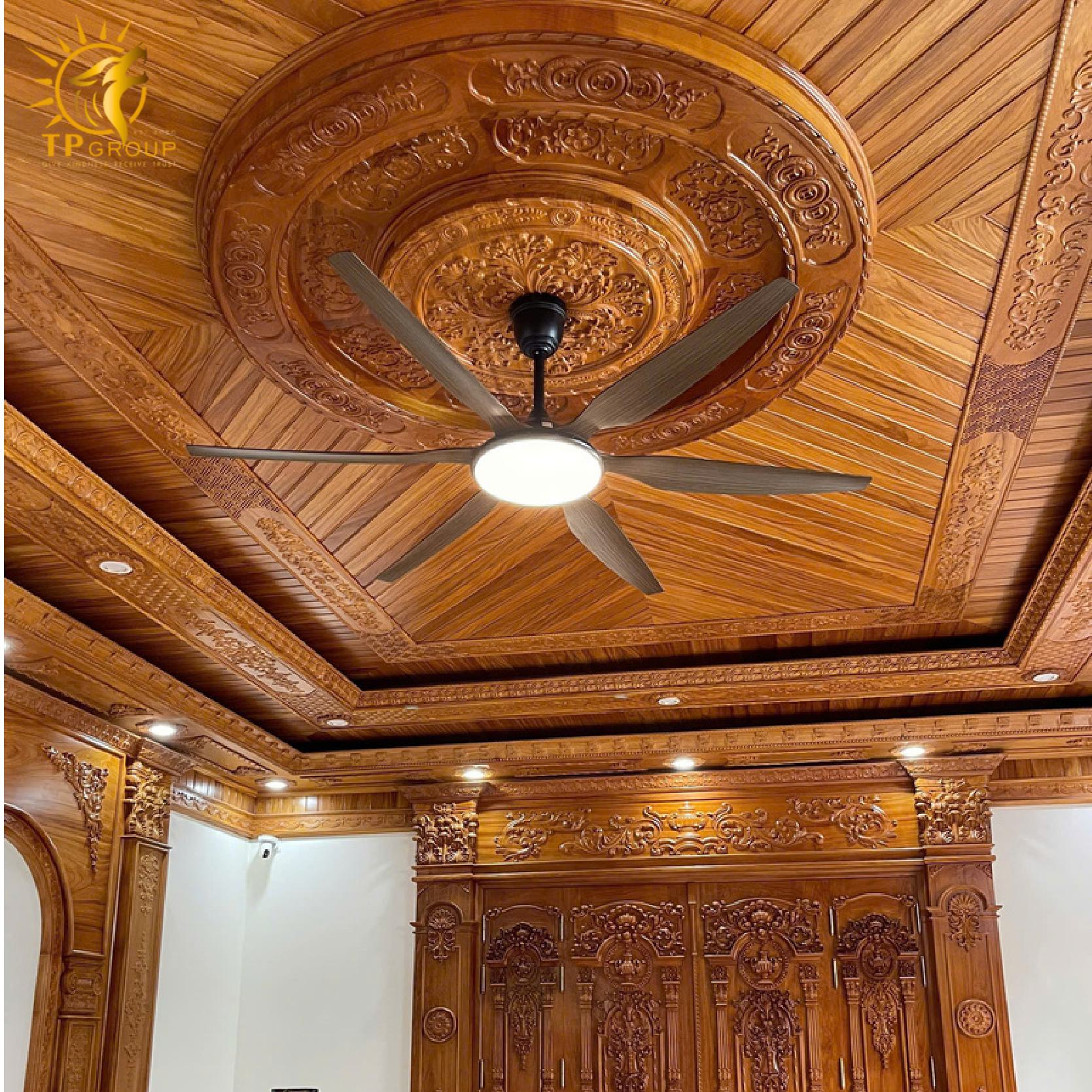 Quạt trần 6 cánh DCT Fan 118 màu gỗ 5 Quạt trần 6 cánh DCT Fan 118 màu gỗ