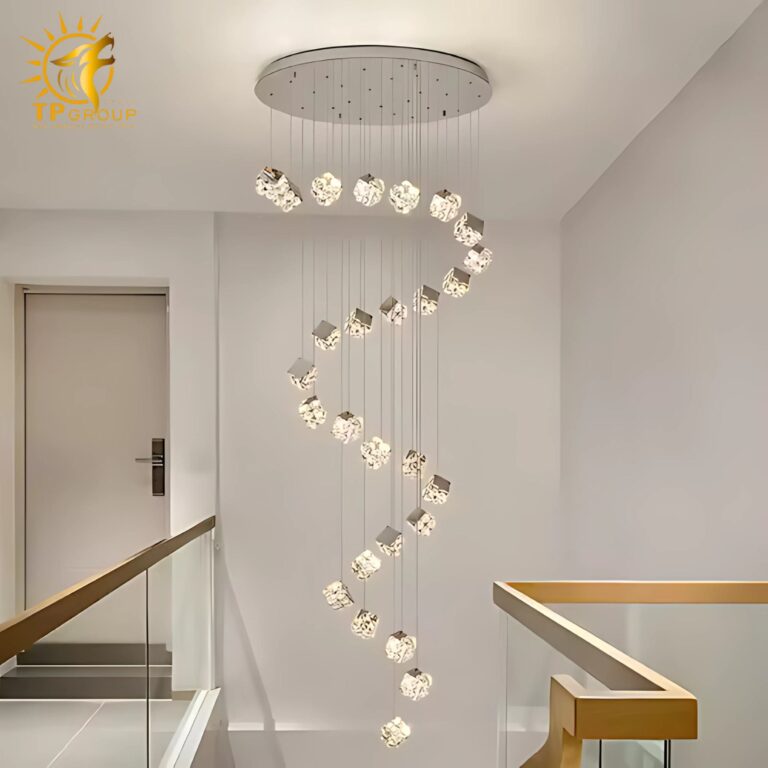 Đèn Thả Trần Lắp Phòng Khách, Phòng Ngủ, Thông Tầng Cầu Thang Hiện Đại Chất Liệu Pha Lê TL1618