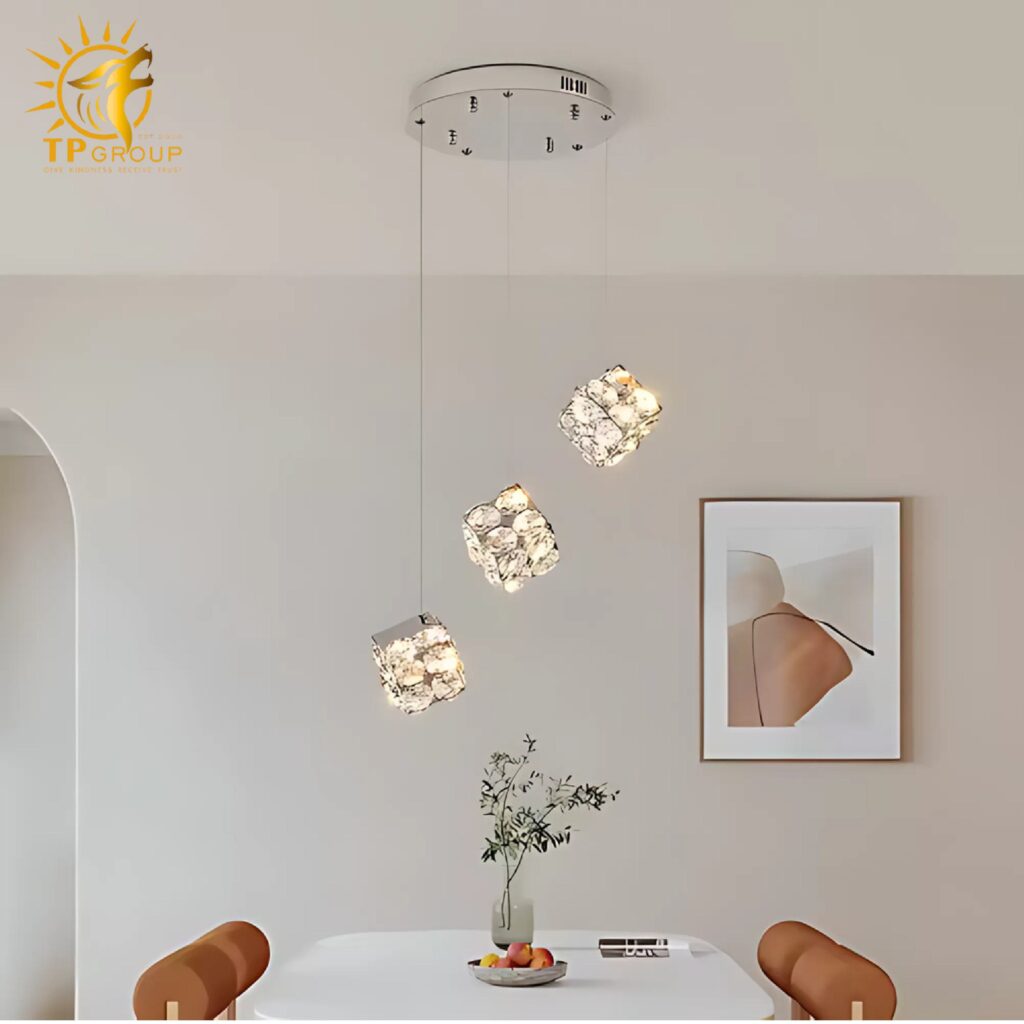 Đèn Thả Trần Lắp Phòng Khách, Phòng Ngủ, Thông Tầng Cầu Thang Hiện Đại Chất Liệu Pha Lê TL1618 
