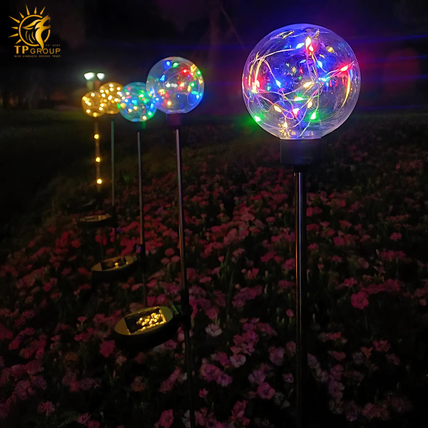 Đèn led cỏ quả cầu thủy tinh năng lượng mặt trời ME3320 3 Đèn led cỏ quả cầu thủy tinh năng lượng mặt trời ME3320