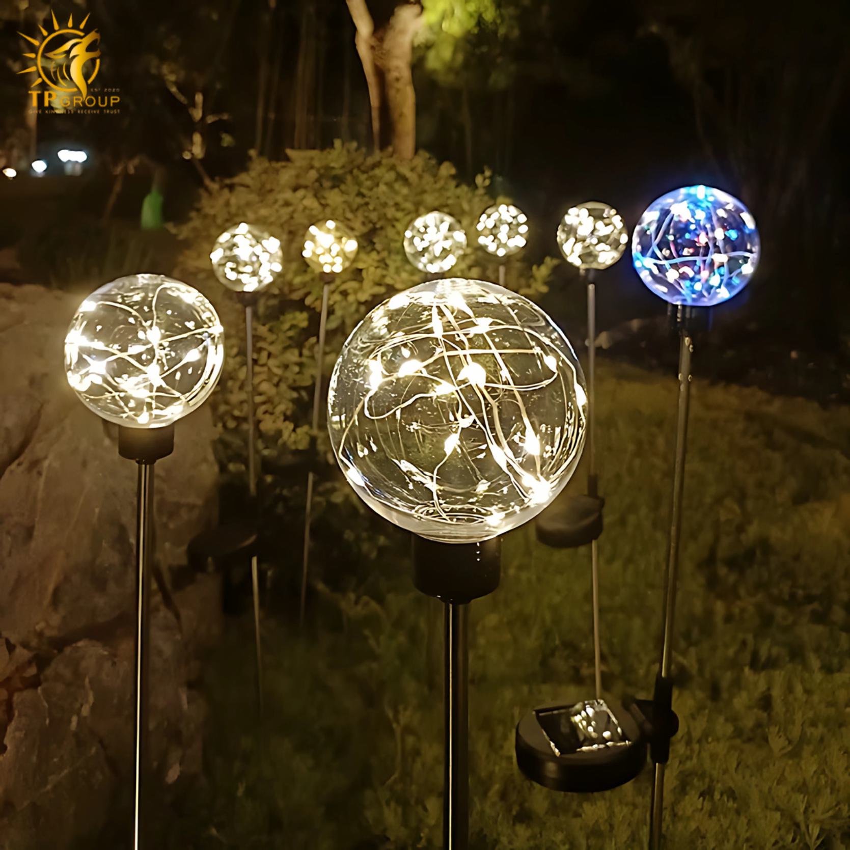Đèn led cỏ quả cầu thủy tinh năng lượng mặt trời ME3320