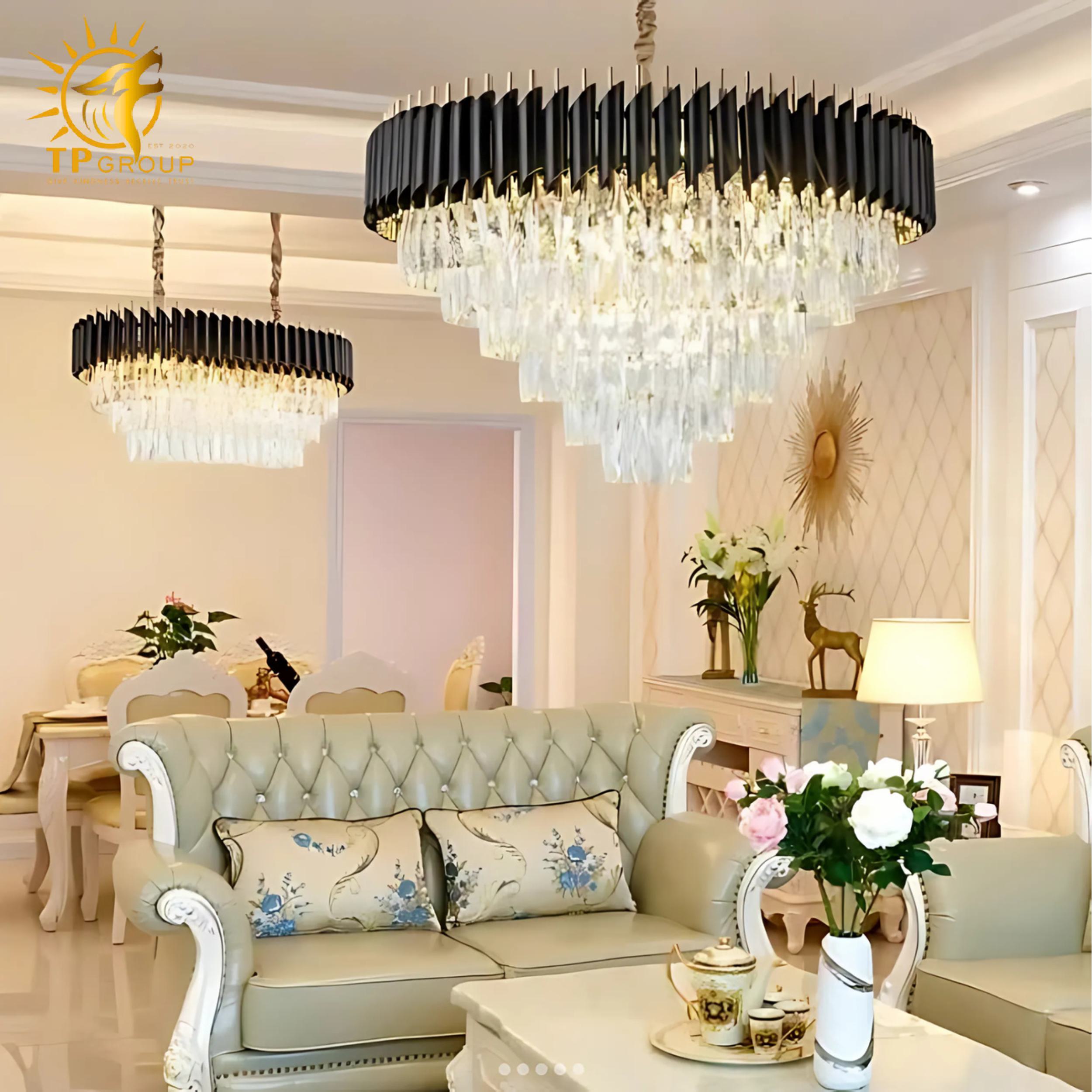 Đèn thả pha lê 18077 2 Đèn thả pha lê 18077