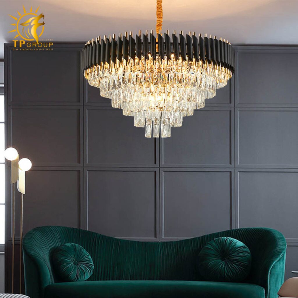 Đèn thả pha lê 18077 12 Đèn thả pha lê 18077