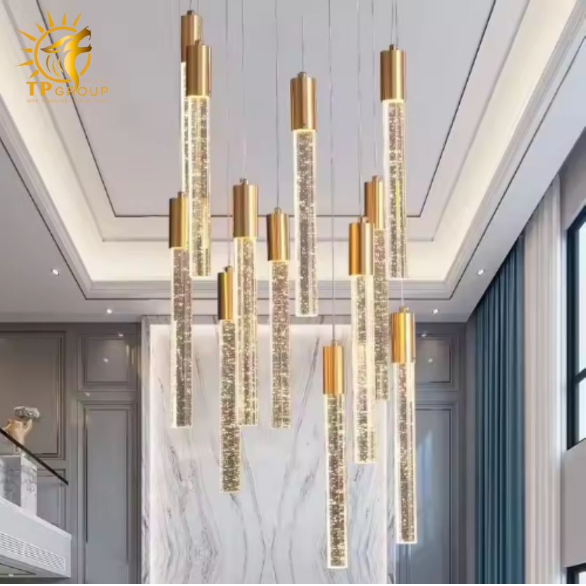 Đèn thả thông tầng thủy tinh hiện đại TH8297/25 5 Đèn thả thông tầng thủy tinh hiện đại TH8297