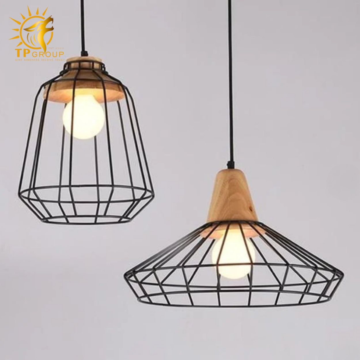 Đèn thả trần trang trí decor phòng ,bàn ăn quán cà phê chao thép sơn tĩnh điện cao cấp cấp TCF27A