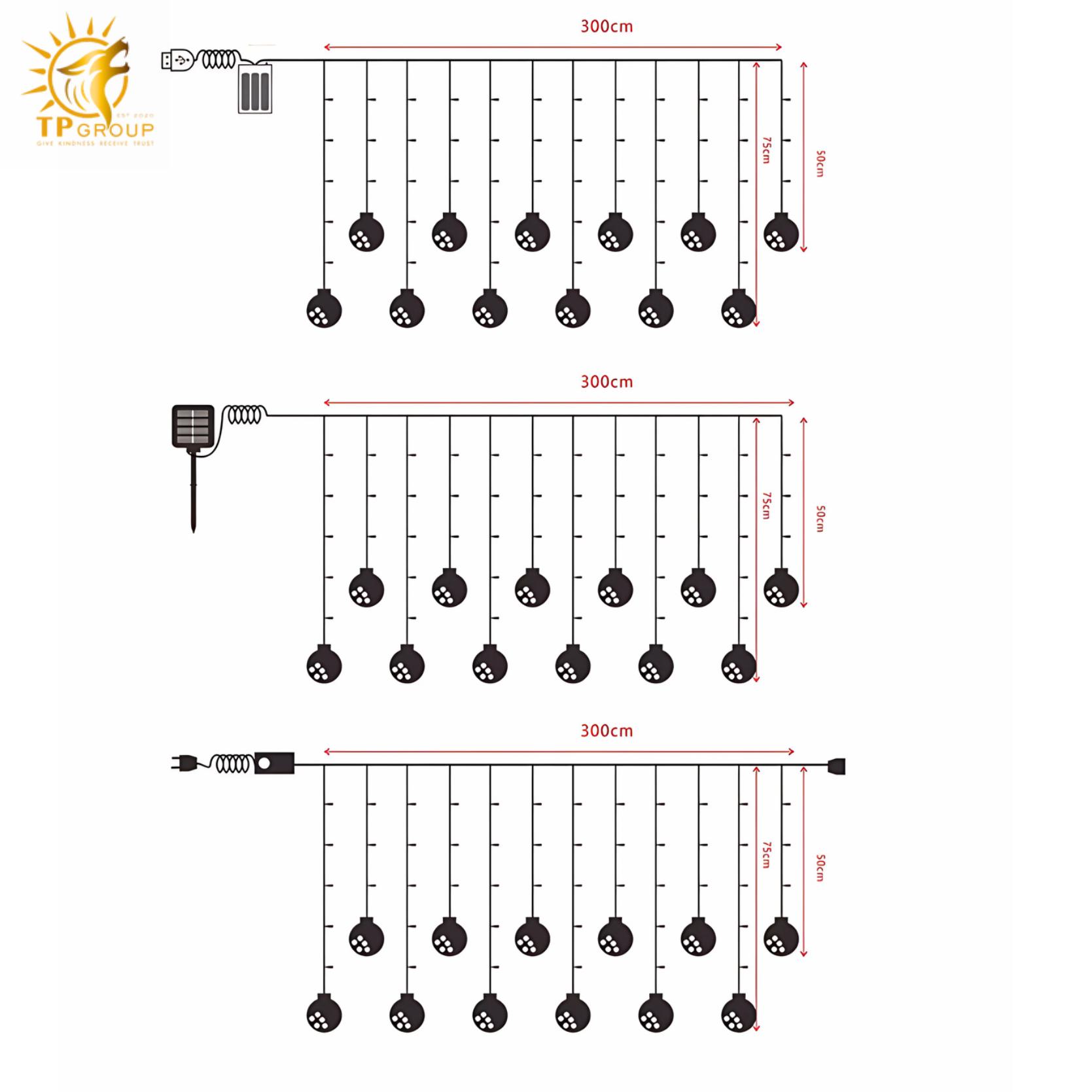 Đèn treo decor sân vườn quả cầu ước nguyện XN7318 8 Đèn treo decor sân vườn quả cầu ước nguyện XN7318