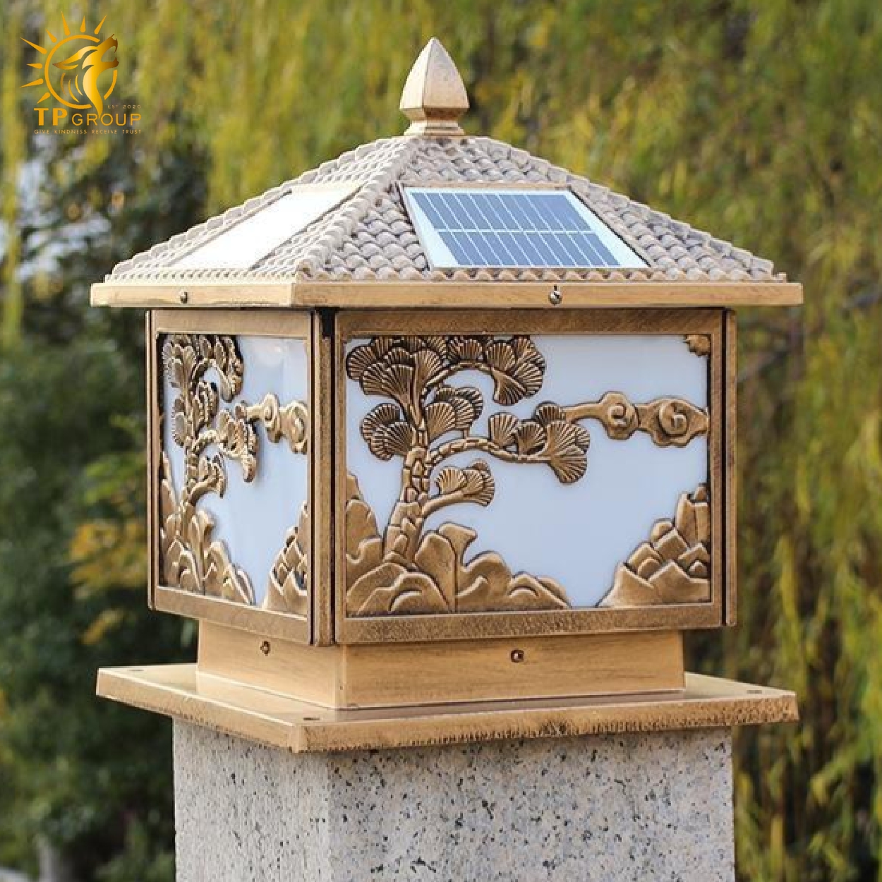 Đèn trụ cổng năng lượng mặt trời TP002 3 Đèn trụ cổng năng lượng mặt trời TP002