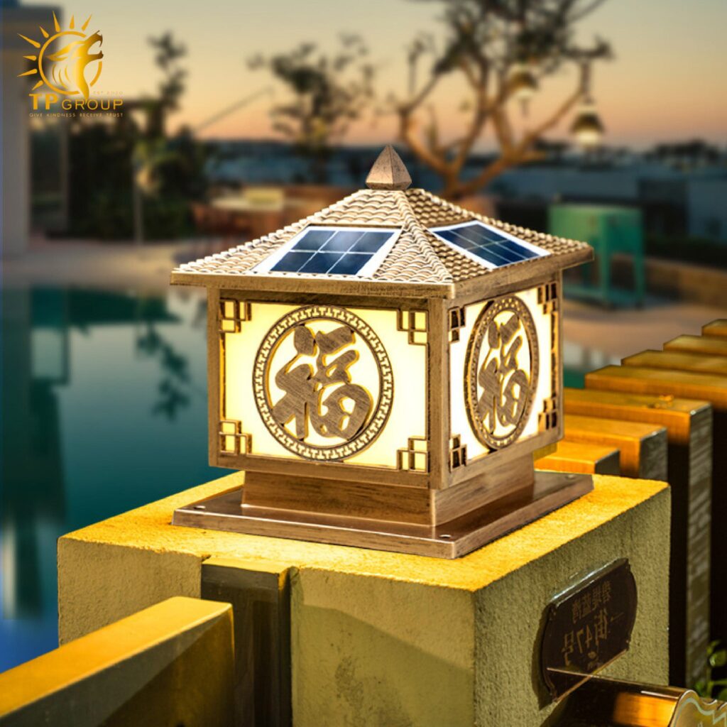 Đèn trụ cổng năng lượng mặt trời TP004 14 Đèn trụ cổng năng lượng mặt trời TP004