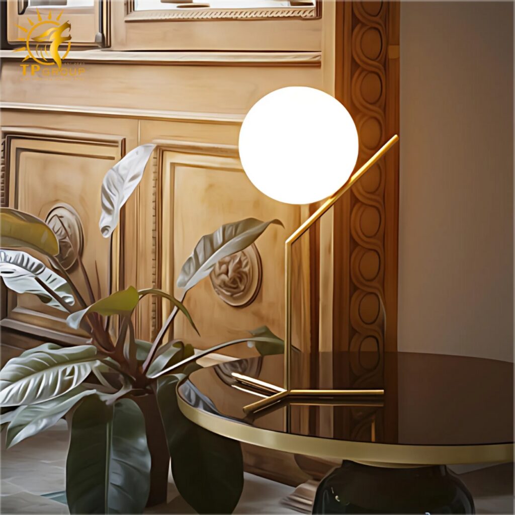 Đèn để bàn chao thủy tinh DBK02A 