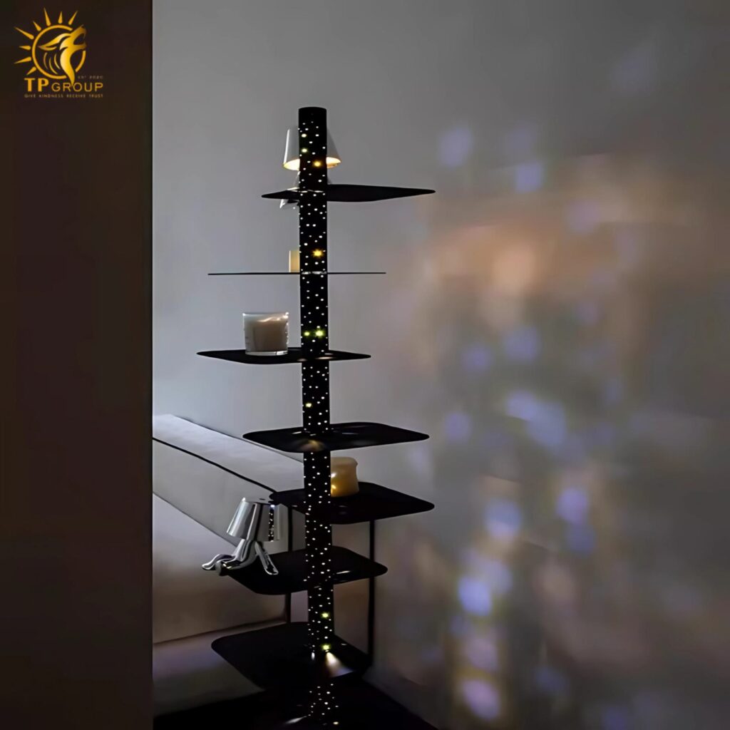 Đèn sàn trang trí độc đáo nhiều kệ tiện lợi HX2050