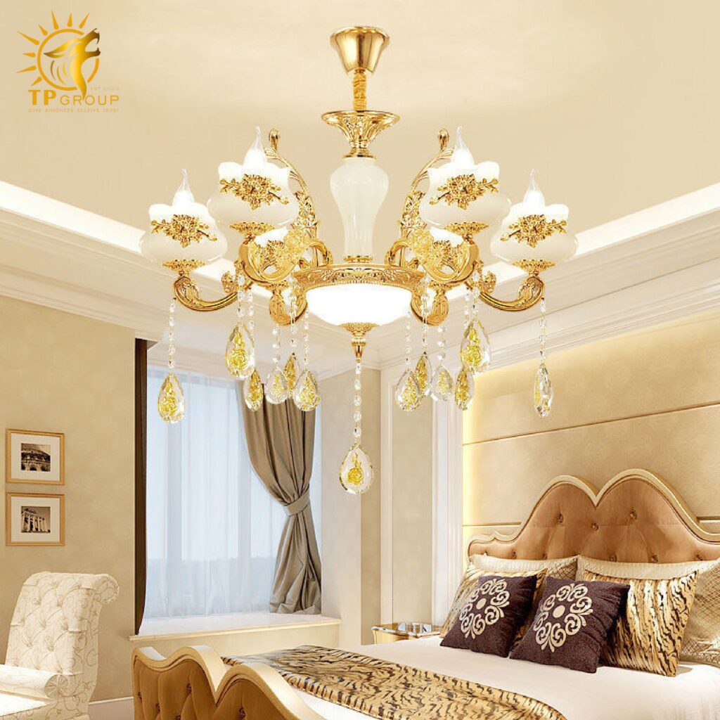 Đèn thả chùm pha lê kết hợp thủy tinh QT172 12 Đèn thả chùm pha lê kết hợp thủy tinh QT172