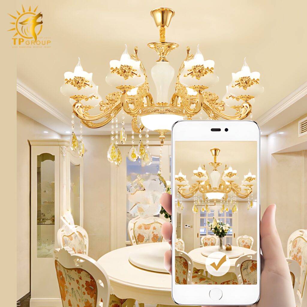 Đèn thả chùm pha lê kết hợp thủy tinh QT172 10 Đèn thả chùm pha lê kết hợp thủy tinh QT172