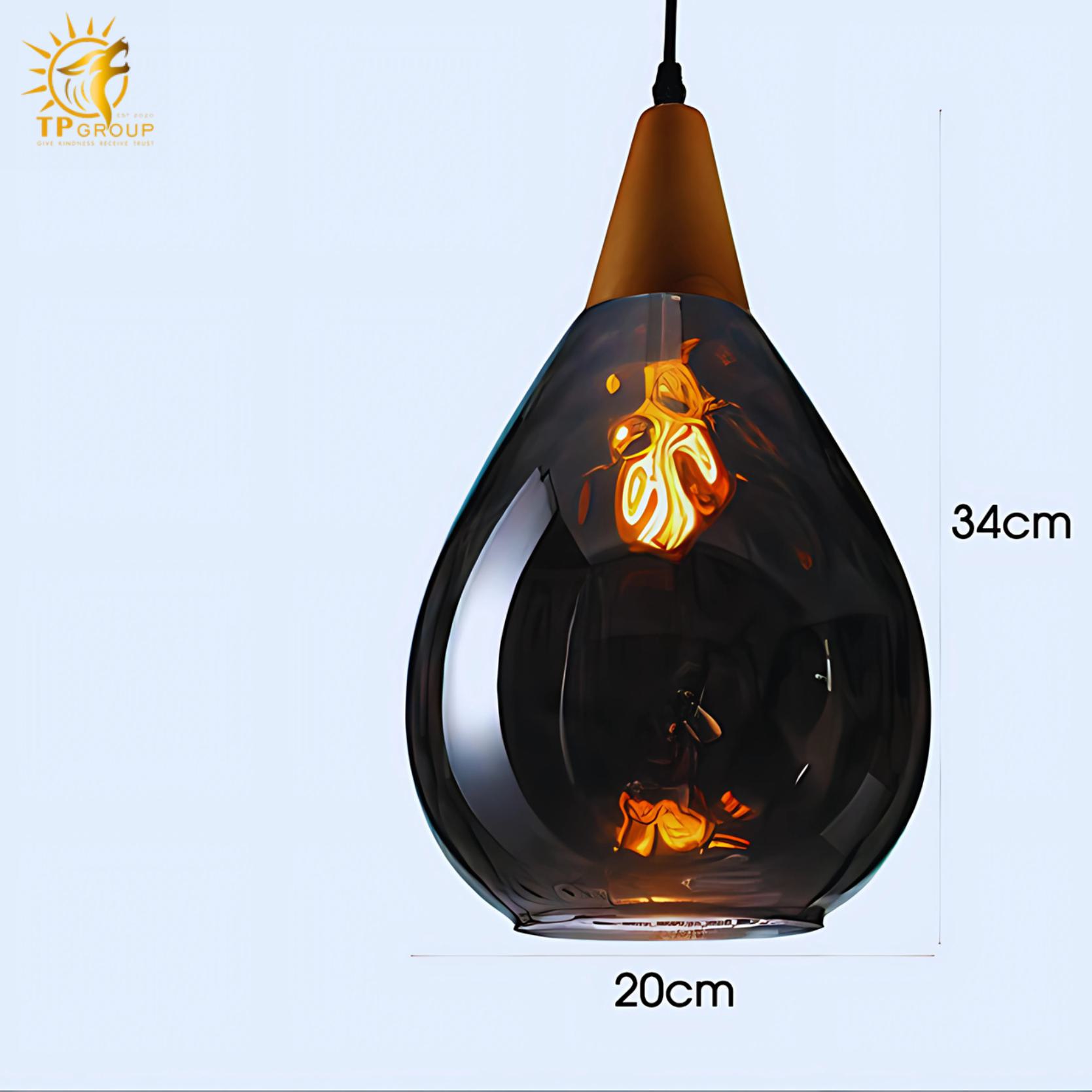 Đèn thả thủy tinh đui gỗ phong cách Vintage ZDL2982 6 Đèn thả thủy tinh đui gỗ phong cách Vintage ZDL2982