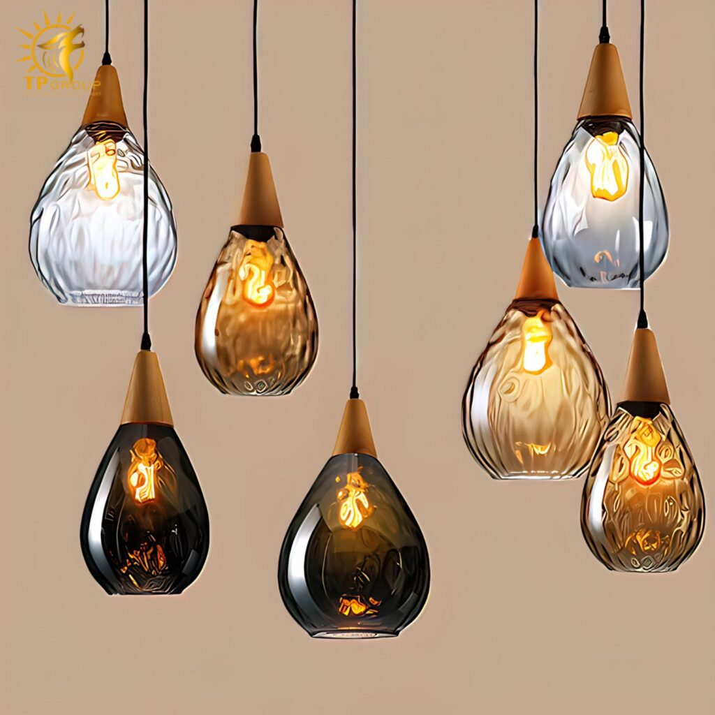 Đèn thả thủy tinh đui gỗ phong cách Vintage ZDL2982 17 Đèn thả thủy tinh đui gỗ phong cách Vintage ZDL2982
