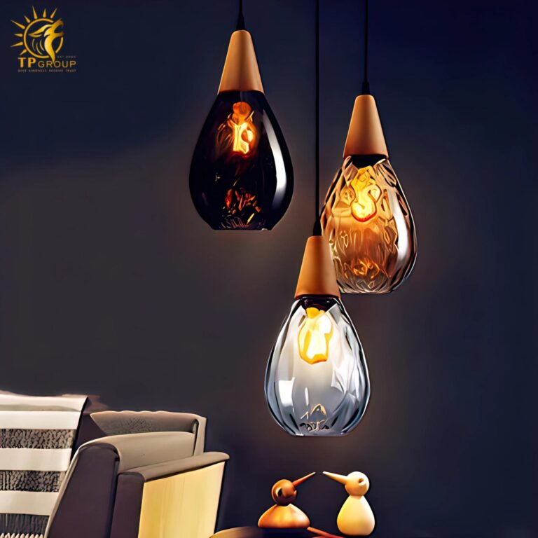 Đèn thả thủy tinh đui gỗ phong cách Vintage ZDL2982
