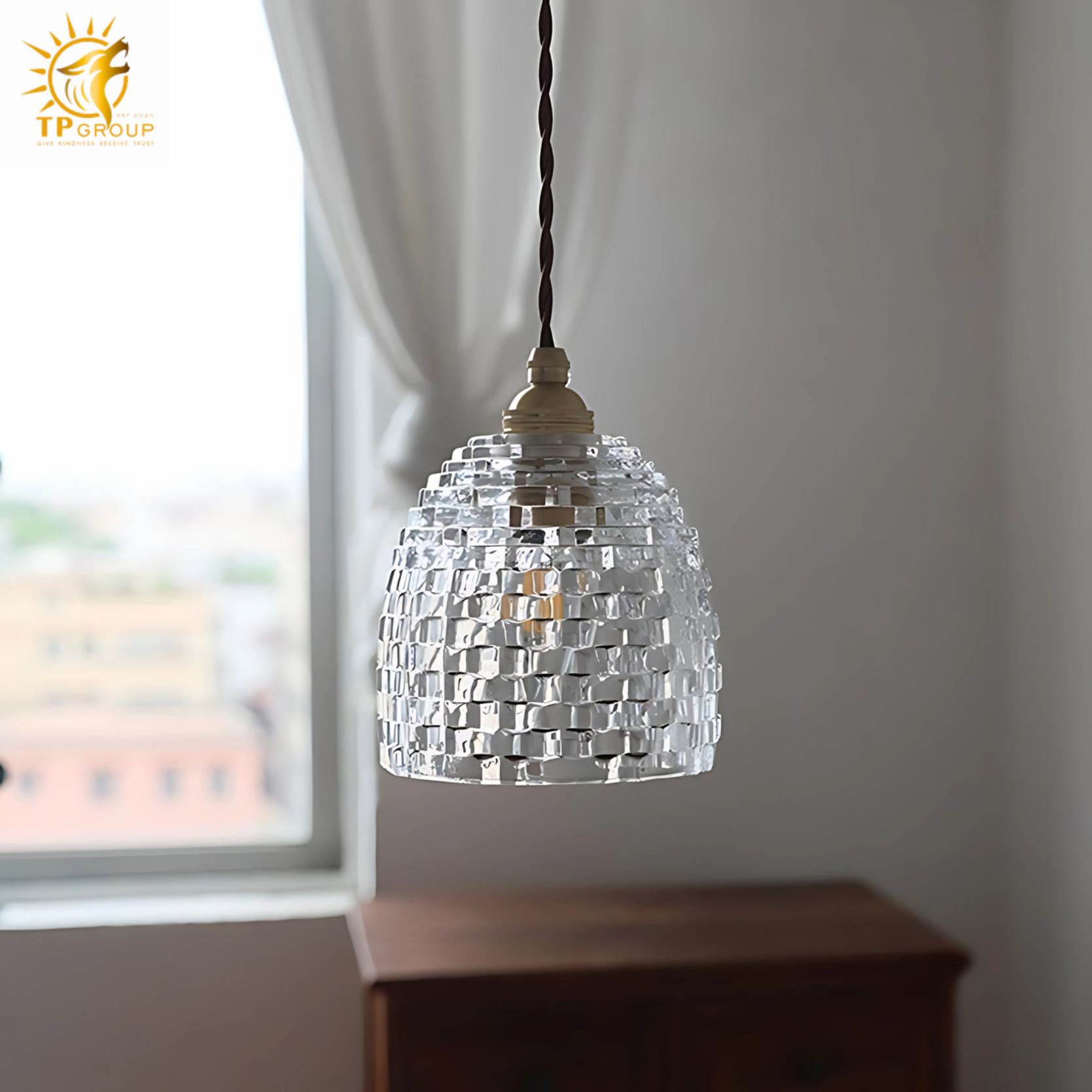 Đèn thả trần thủy tinh trong suốt kiểu Pháp LZ197 10 Đèn thả trần thủy tinh trong suốt kiểu Pháp LZ197