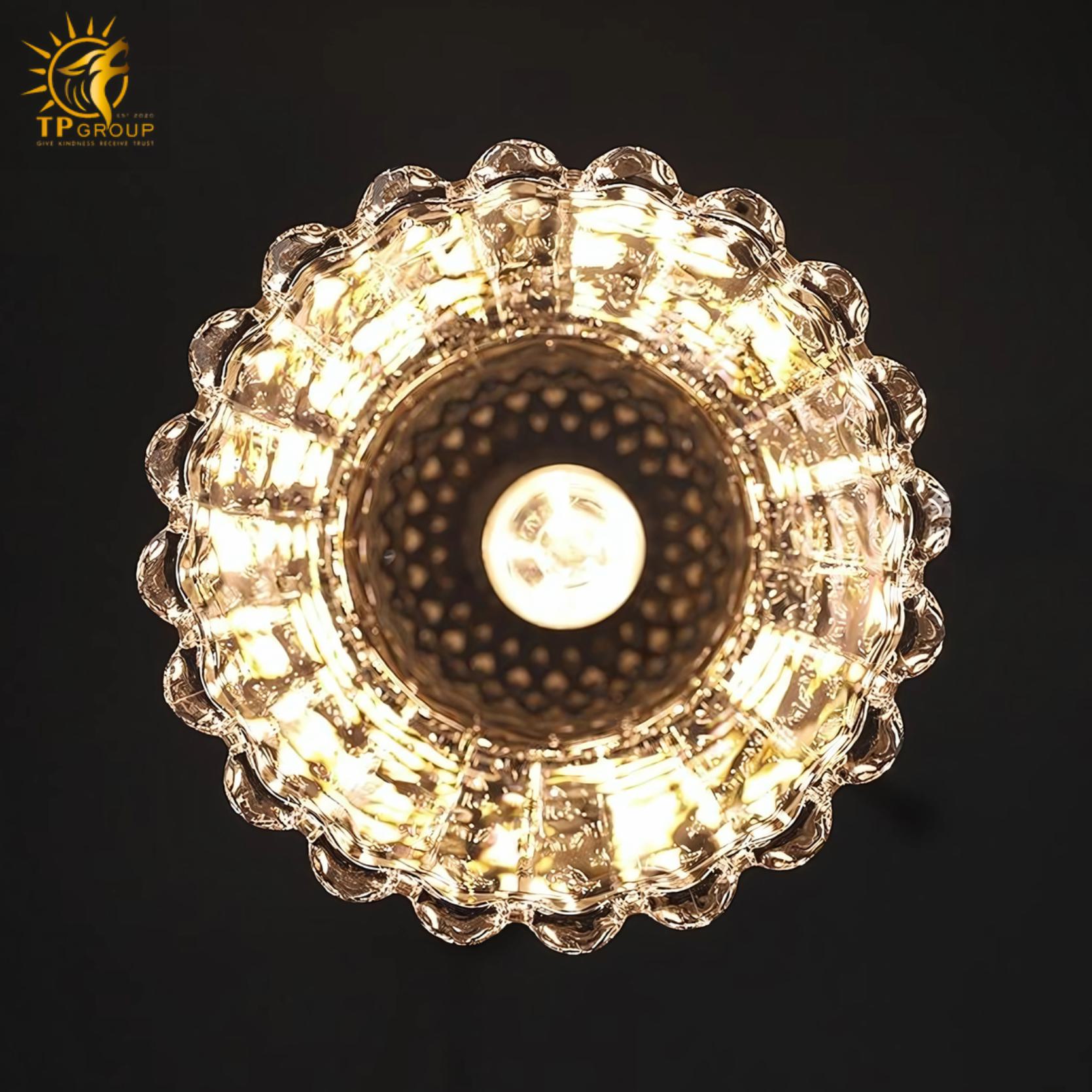 Đèn thả trần thủy tinh trong suốt kiểu Pháp LZ197 6 Đèn thả trần thủy tinh trong suốt kiểu Pháp LZ197