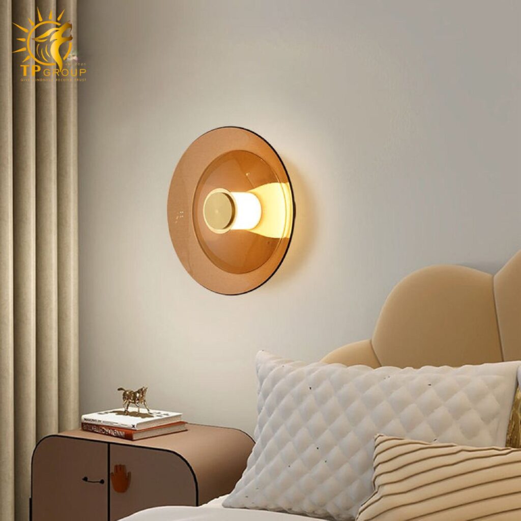 Đèn vách chau thủy tinh màu trà VL47224 15 Đèn vách chau thủy tinh màu trà VL47224