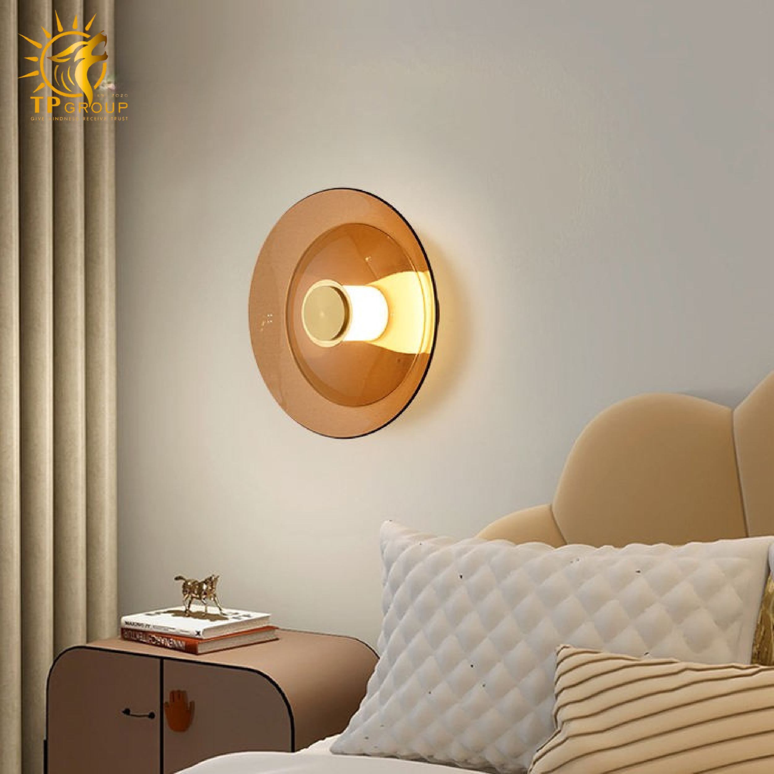 Đèn vách chau thủy tinh màu trà VL47224 7 Đèn vách chau thủy tinh màu trà VL47224