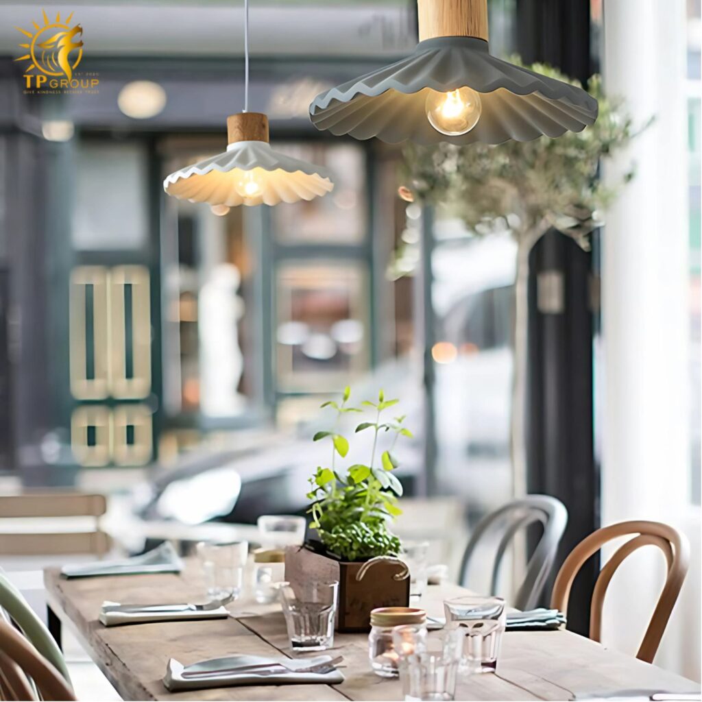 Đèn xi măng thả trần kiểu dù xếp đa sắc màu D1196 25 Đèn xi măng thả trần kiểu dù xếp đa sắc màu D1196