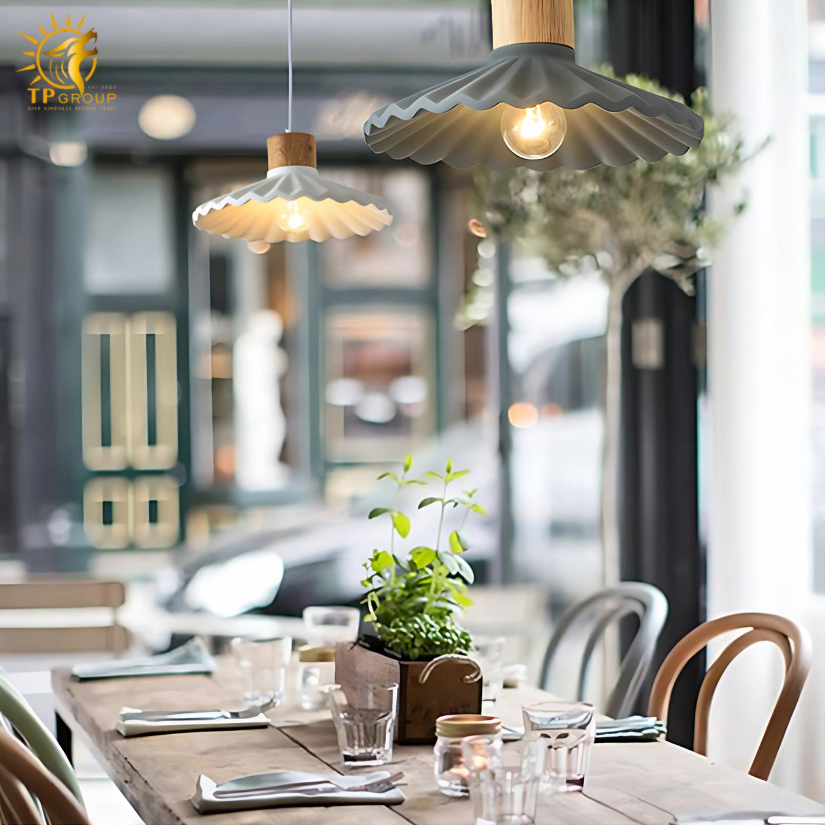 Đèn xi măng thả trần kiểu dù xếp đa sắc màu D1196 5 Đèn xi măng thả trần kiểu dù xếp đa sắc màu D1196