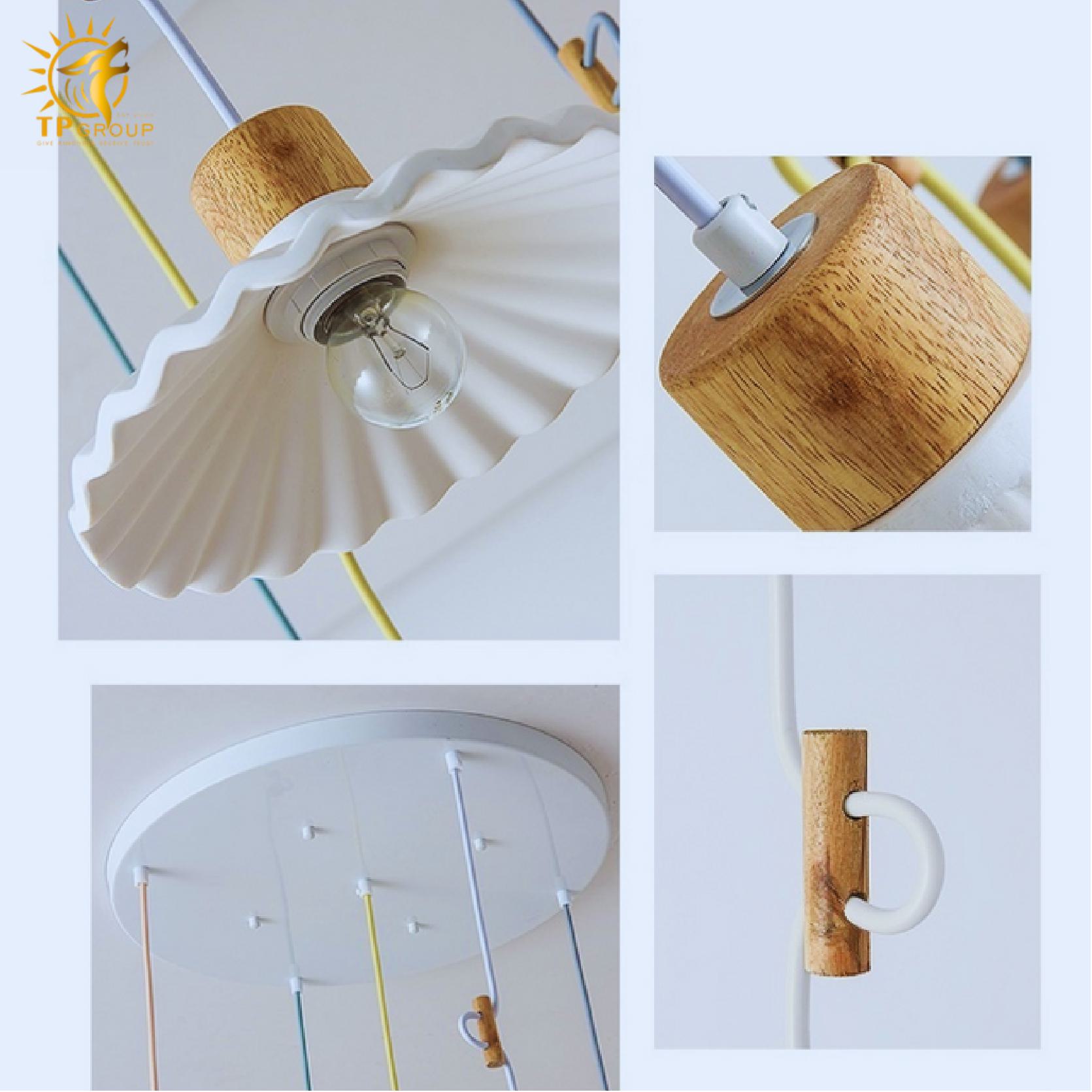 Đèn xi măng thả trần kiểu dù xếp đa sắc màu D1196 7 Đèn xi măng thả trần kiểu dù xếp đa sắc màu D1196