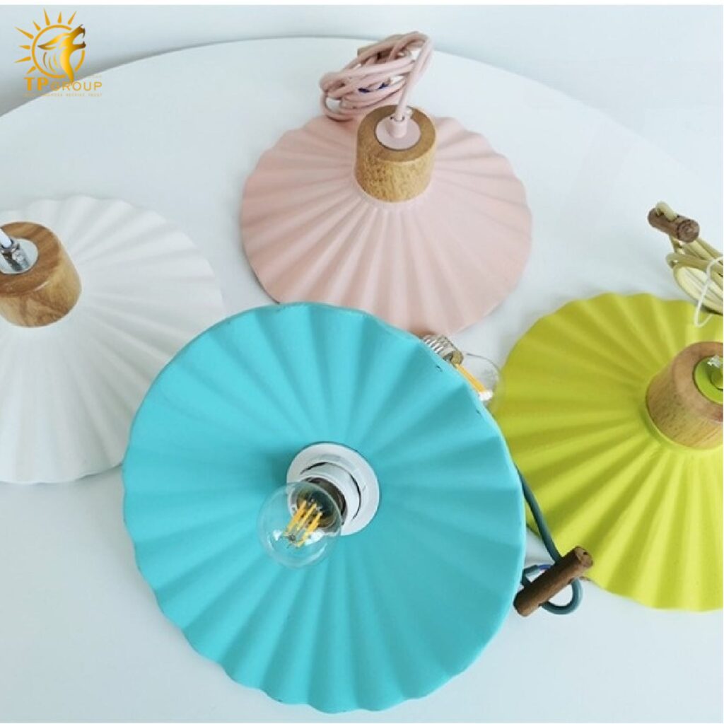 Đèn xi măng thả trần kiểu dù xếp đa sắc màu D1196 21 Đèn xi măng thả trần kiểu dù xếp đa sắc màu D1196