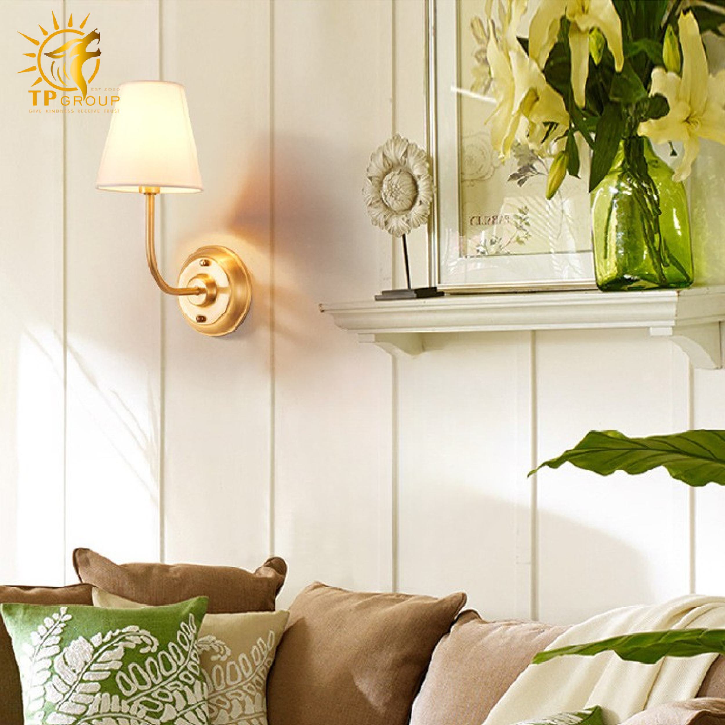 Đèn vách chao vải VDC02 4 Đèn vách chao vải VDC02