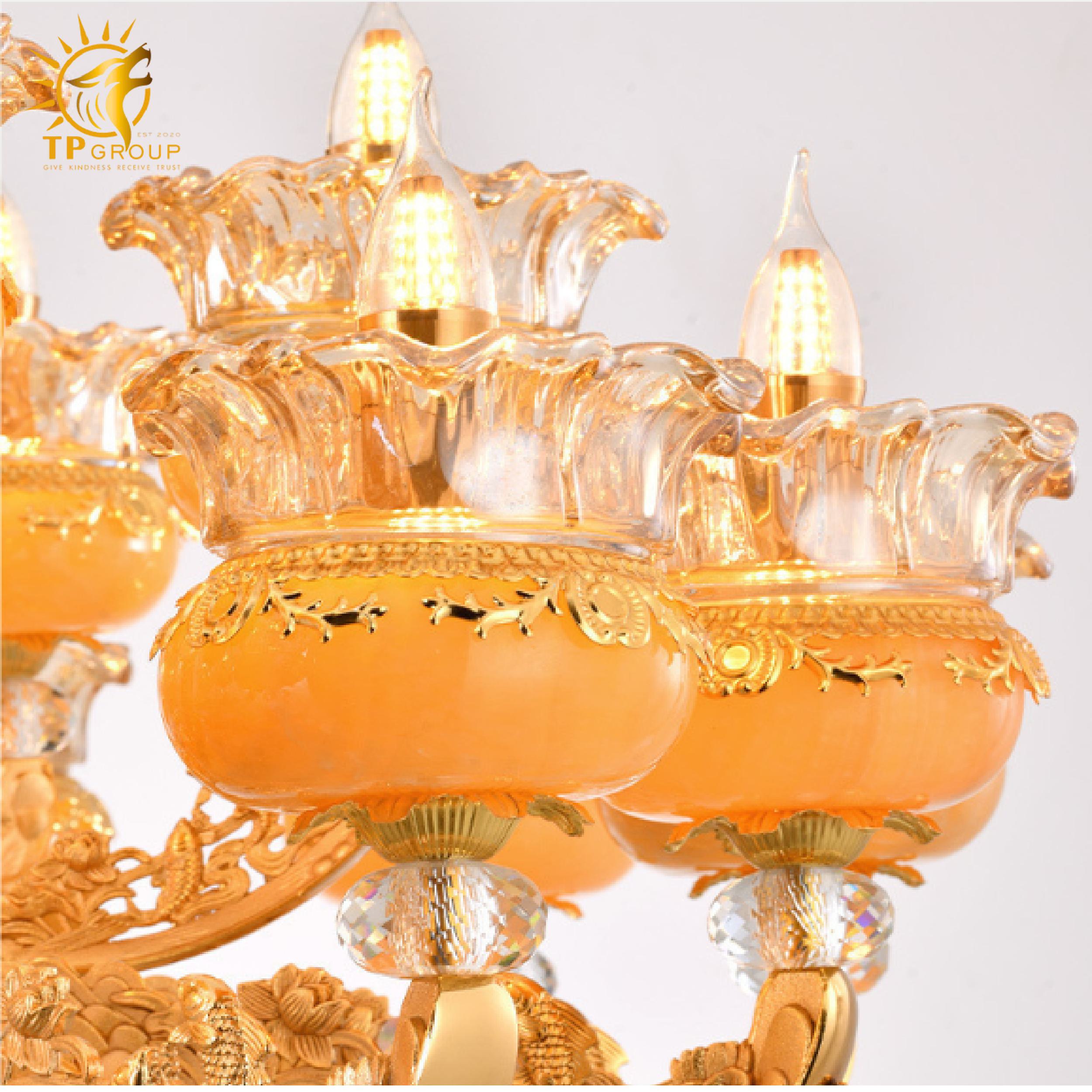 Đèn chùm thả chau đá cao cấp QT299 9 Đèn chùm thả chau đá cao cấp QT299