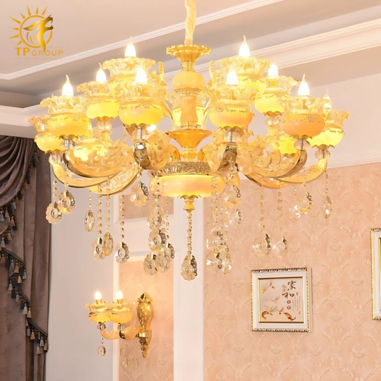 Đèn chùm thả chau đá cao cấp QT299