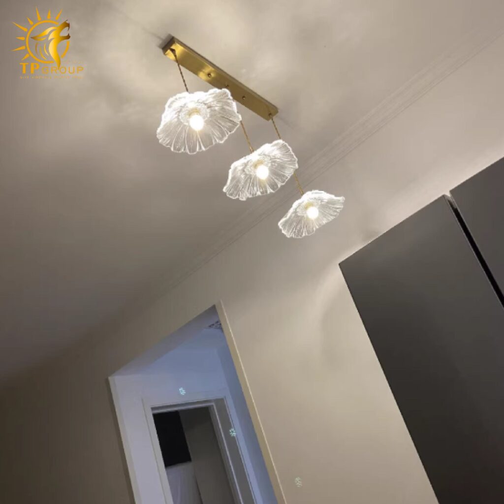 Đèn thả chau thủy tinh màu trà RH010 14 Đèn thả chau thủy tinh màu trà RH010