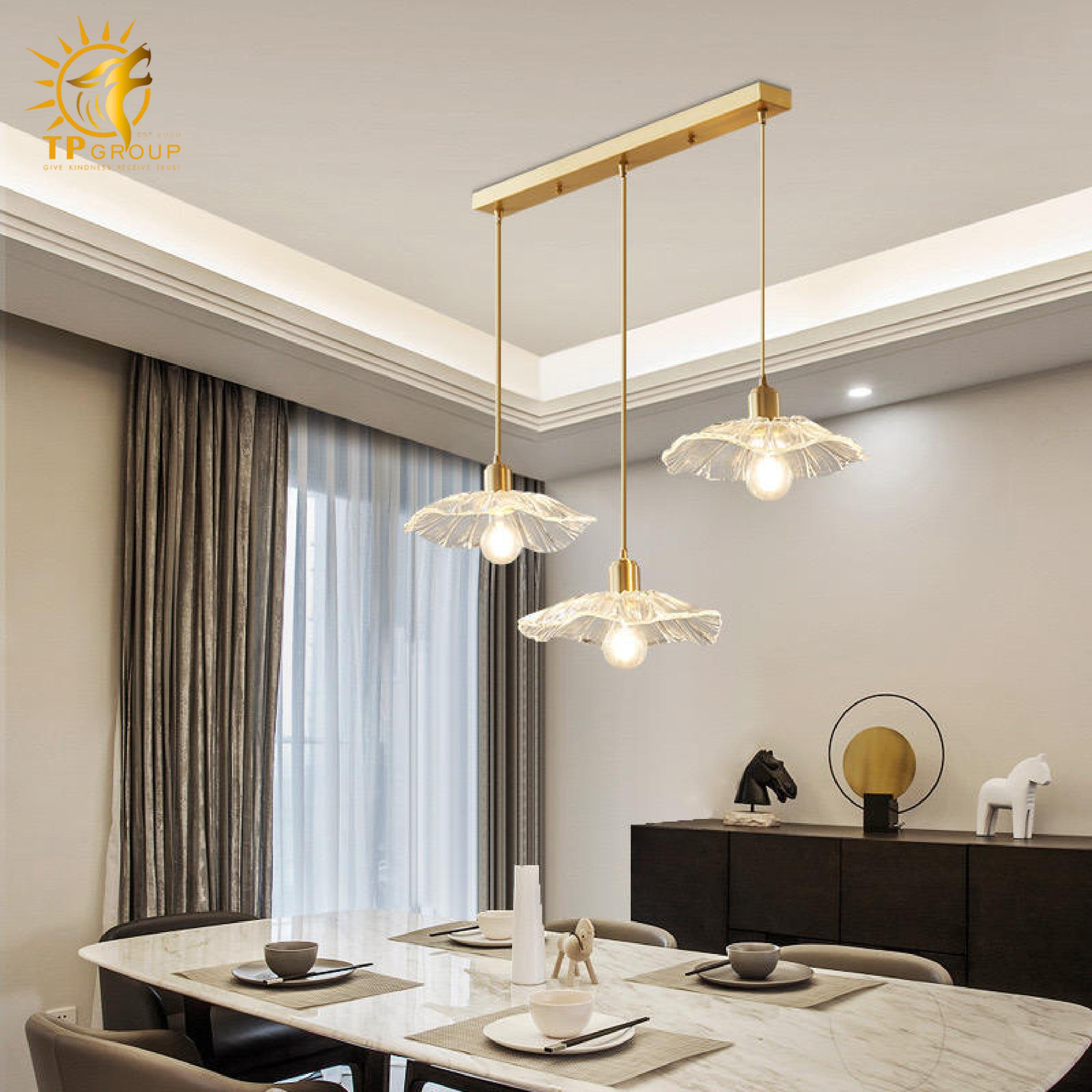 Đèn thả chau thủy tinh màu trà RH010 4 Đèn thả chau thủy tinh màu trà RH010