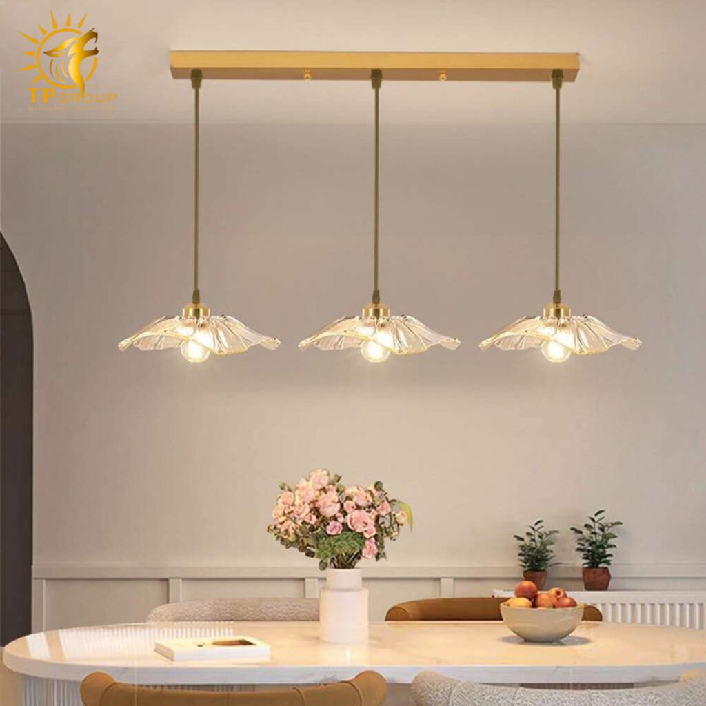 Đèn thả chau thủy tinh màu trà RH010 16 Đèn thả chau thủy tinh màu trà RH010