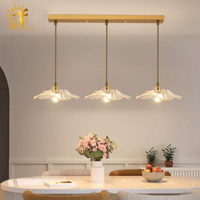Đèn thả chau thủy tinh màu trà RH010
