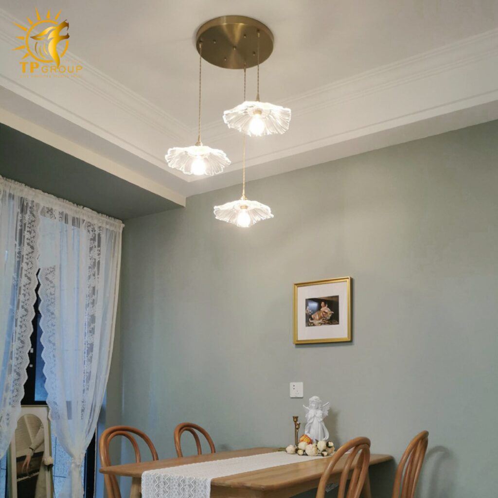 Đèn thả chau thủy tinh màu trà RH010 20 Đèn thả chau thủy tinh màu trà RH010