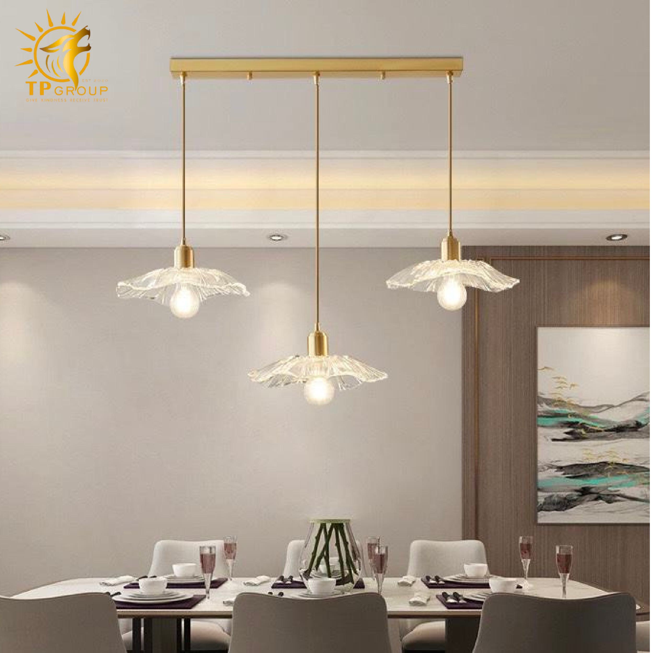 Đèn thả chau thủy tinh màu trà RH010 7 Đèn thả chau thủy tinh màu trà RH010