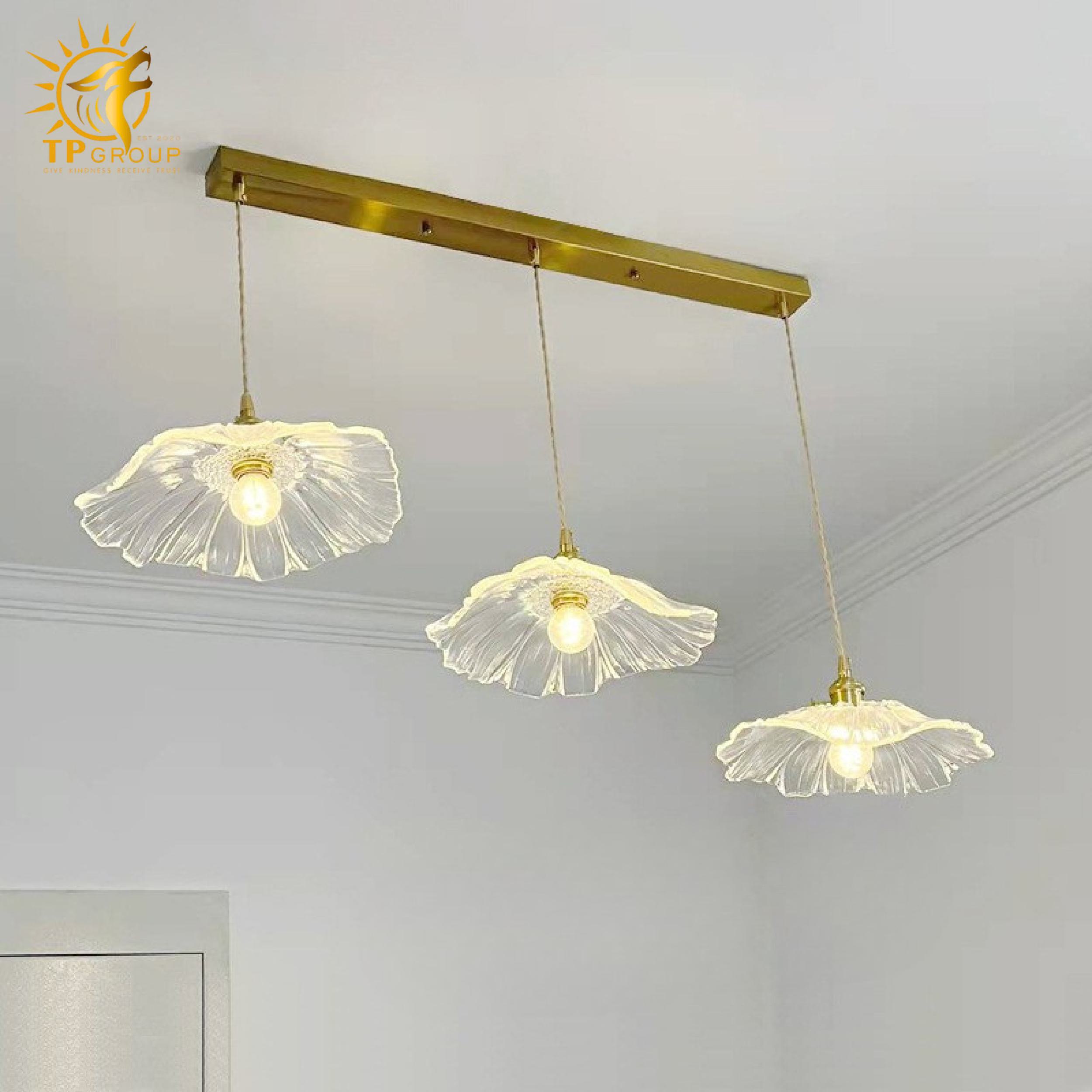 Đèn thả chau thủy tinh màu trà RH010 6 Đèn thả chau thủy tinh màu trà RH010