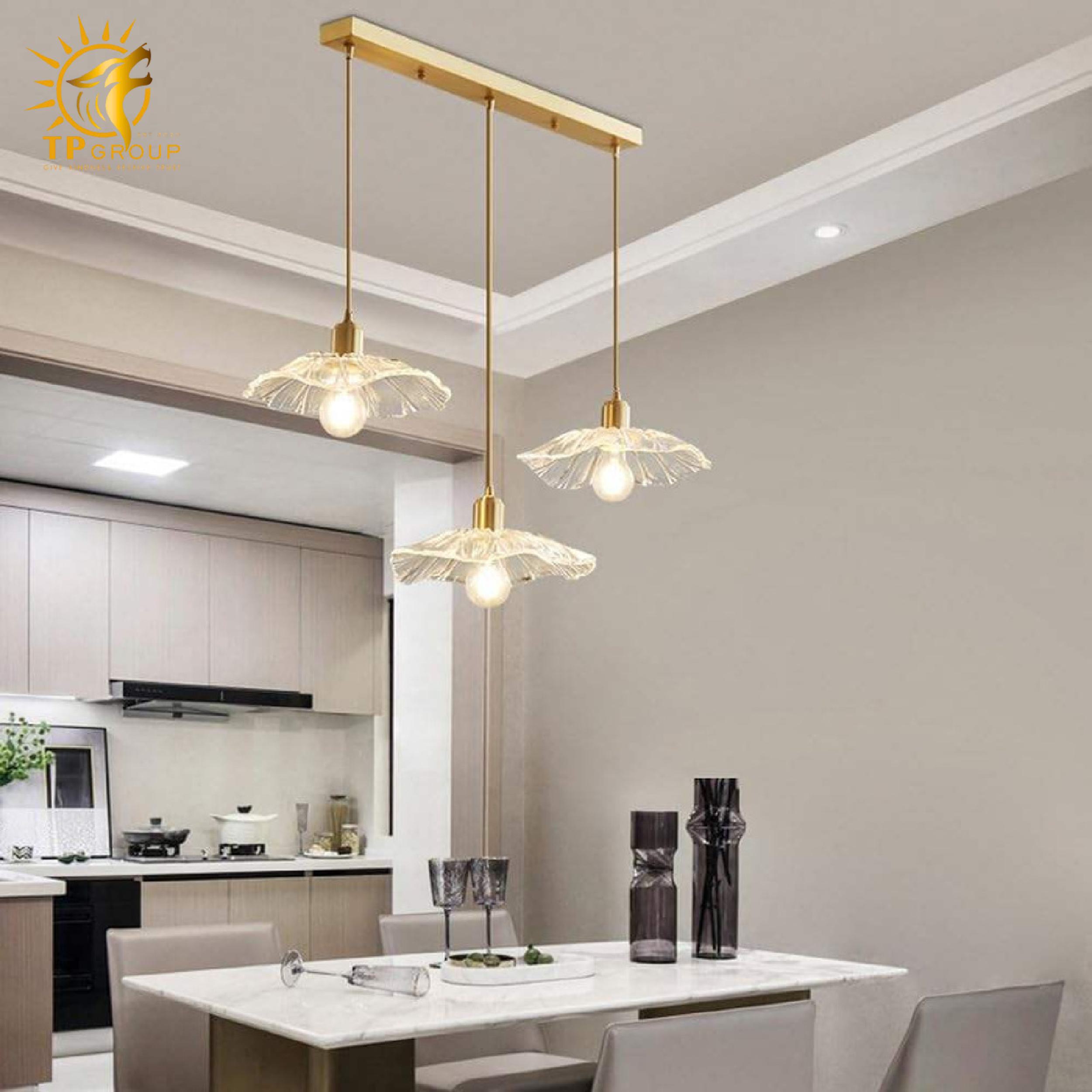 Đèn thả chau thủy tinh màu trà RH010 5 Đèn thả chau thủy tinh màu trà RH010