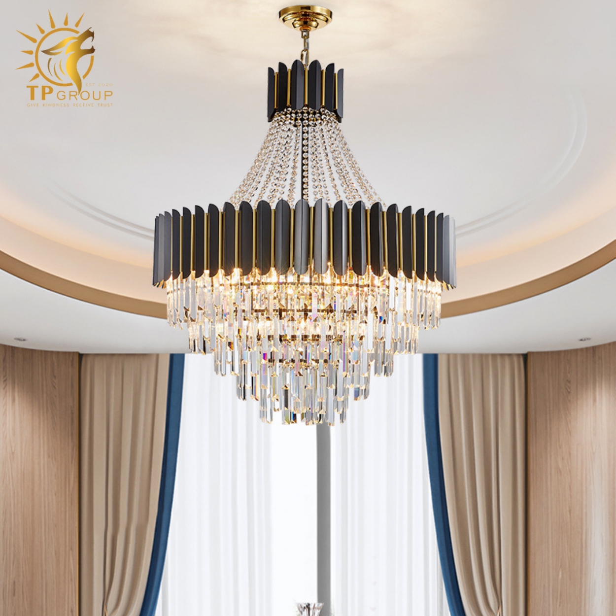 Đèn thả chùm pha lê cao cấp TH8246 5 Đèn thả chùm pha lê cao cấp TH8246