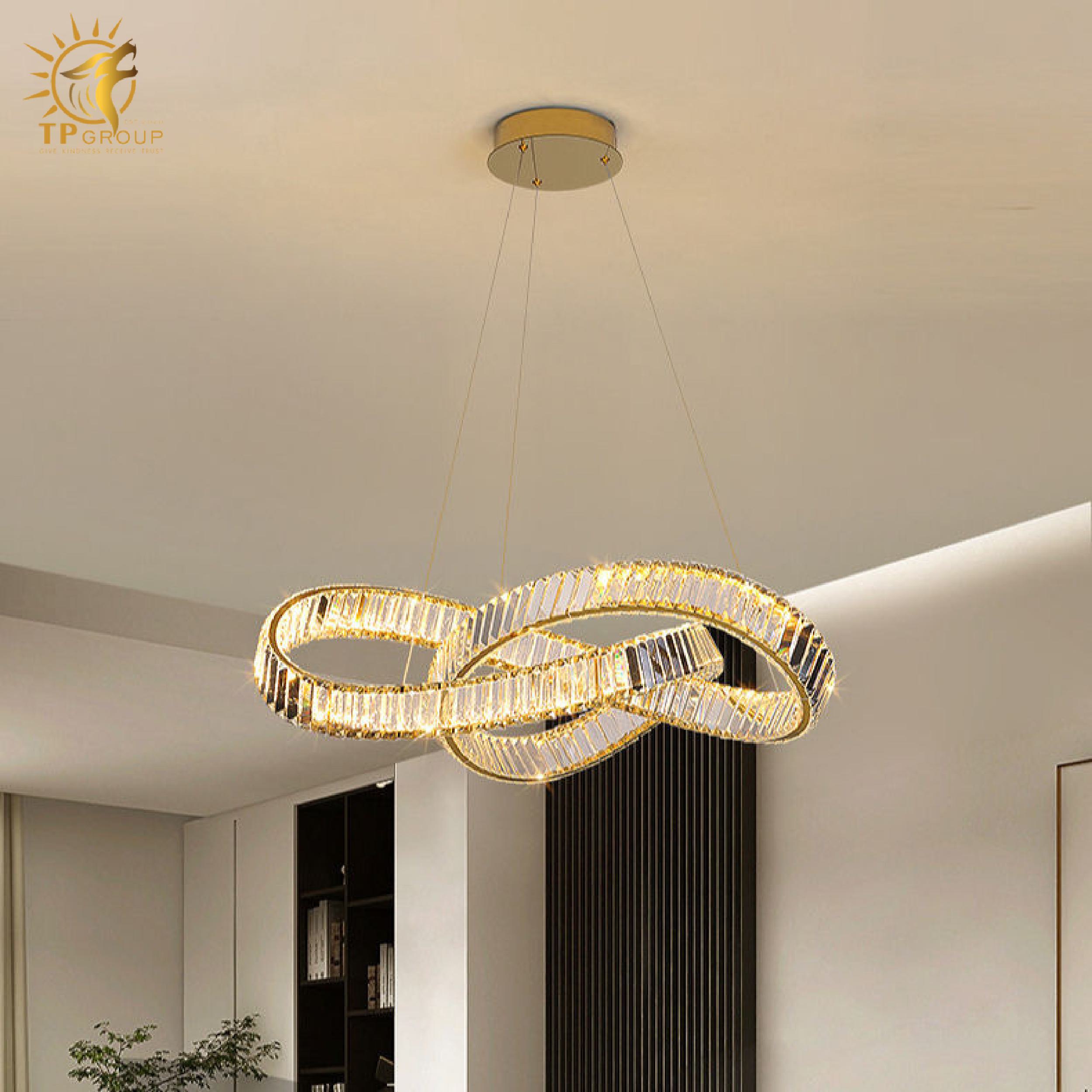 Đèn thả pha lê cao cấp vòng uốn lượnTHD7058 12 Đèn thả pha lê cao cấp vòng uốn lượnTHD7058