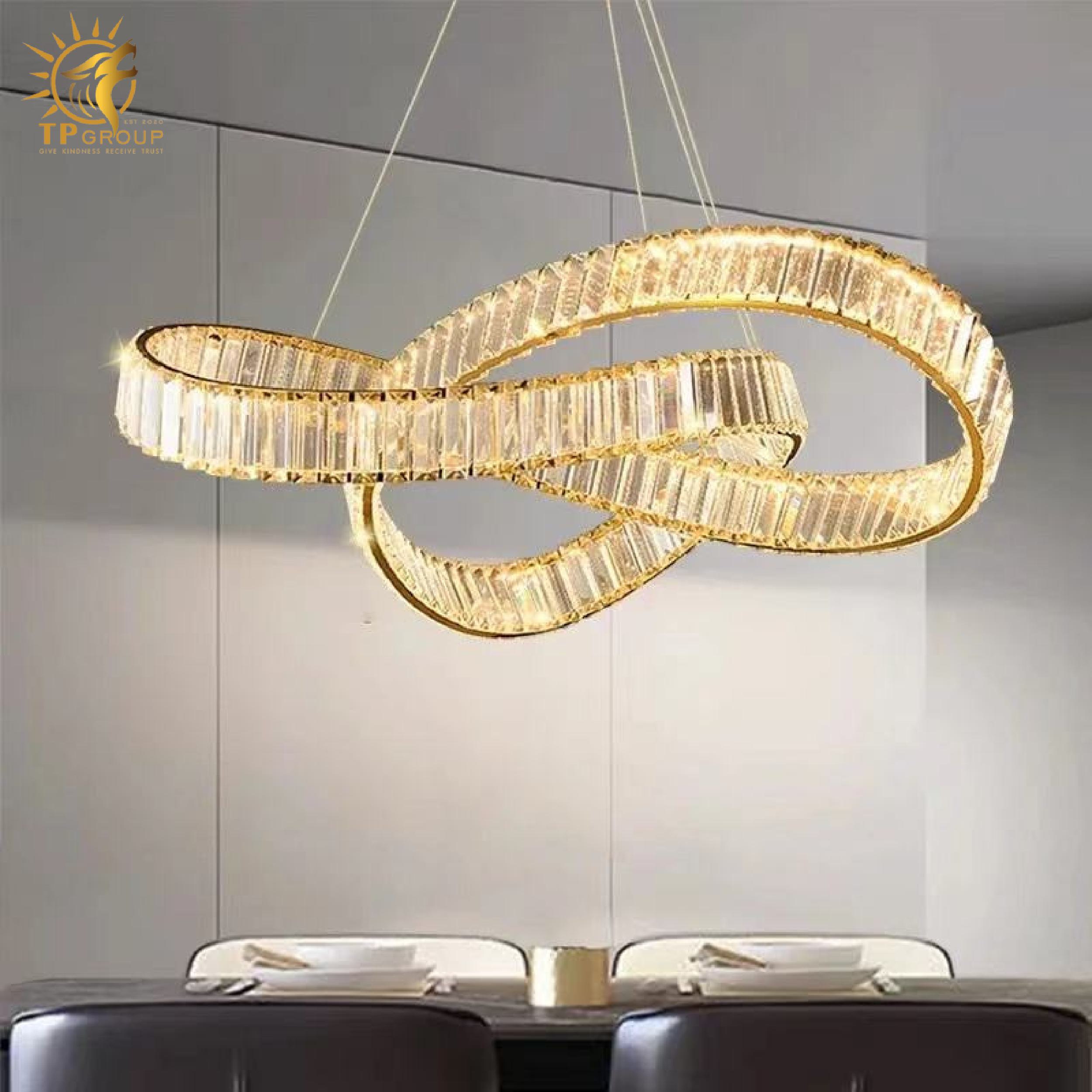 Đèn thả pha lê cao cấp vòng uốn lượnTHD7058 16 Đèn thả pha lê cao cấp vòng uốn lượnTHD7058