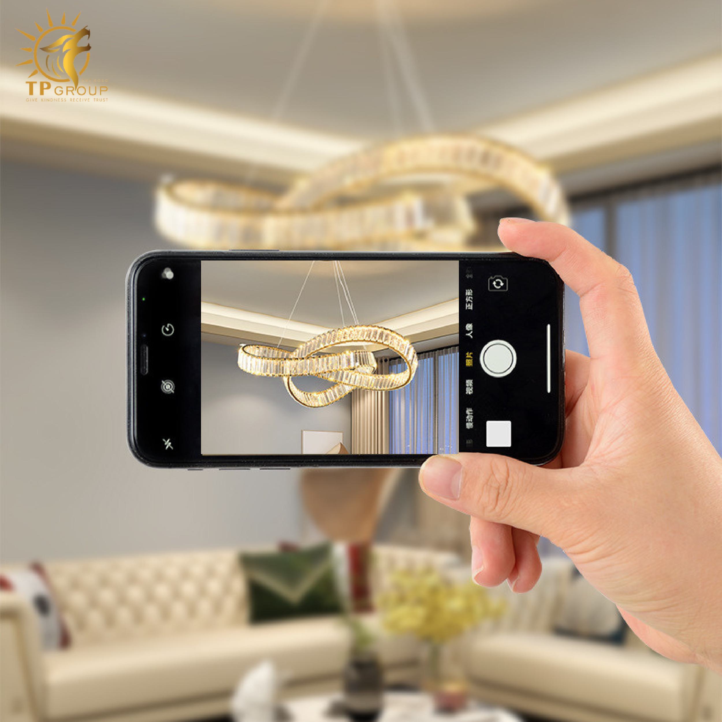 Đèn thả pha lê cao cấp vòng uốn lượnTHD7058 17 Đèn thả pha lê cao cấp vòng uốn lượnTHD7058