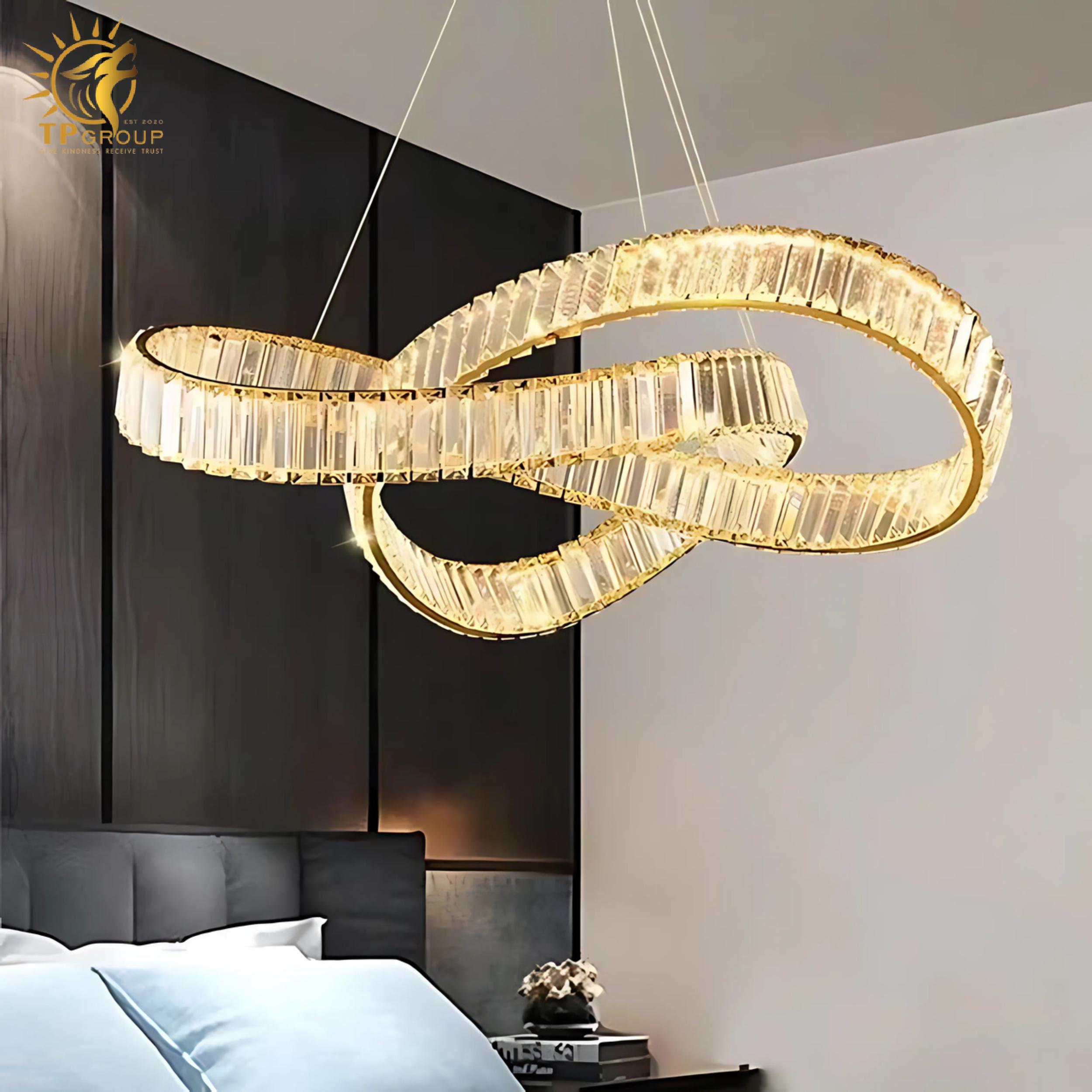 Đèn thả pha lê cao cấp vòng uốn lượnTHD7058 10 Đèn thả pha lê cao cấp vòng uốn lượnTHD7058